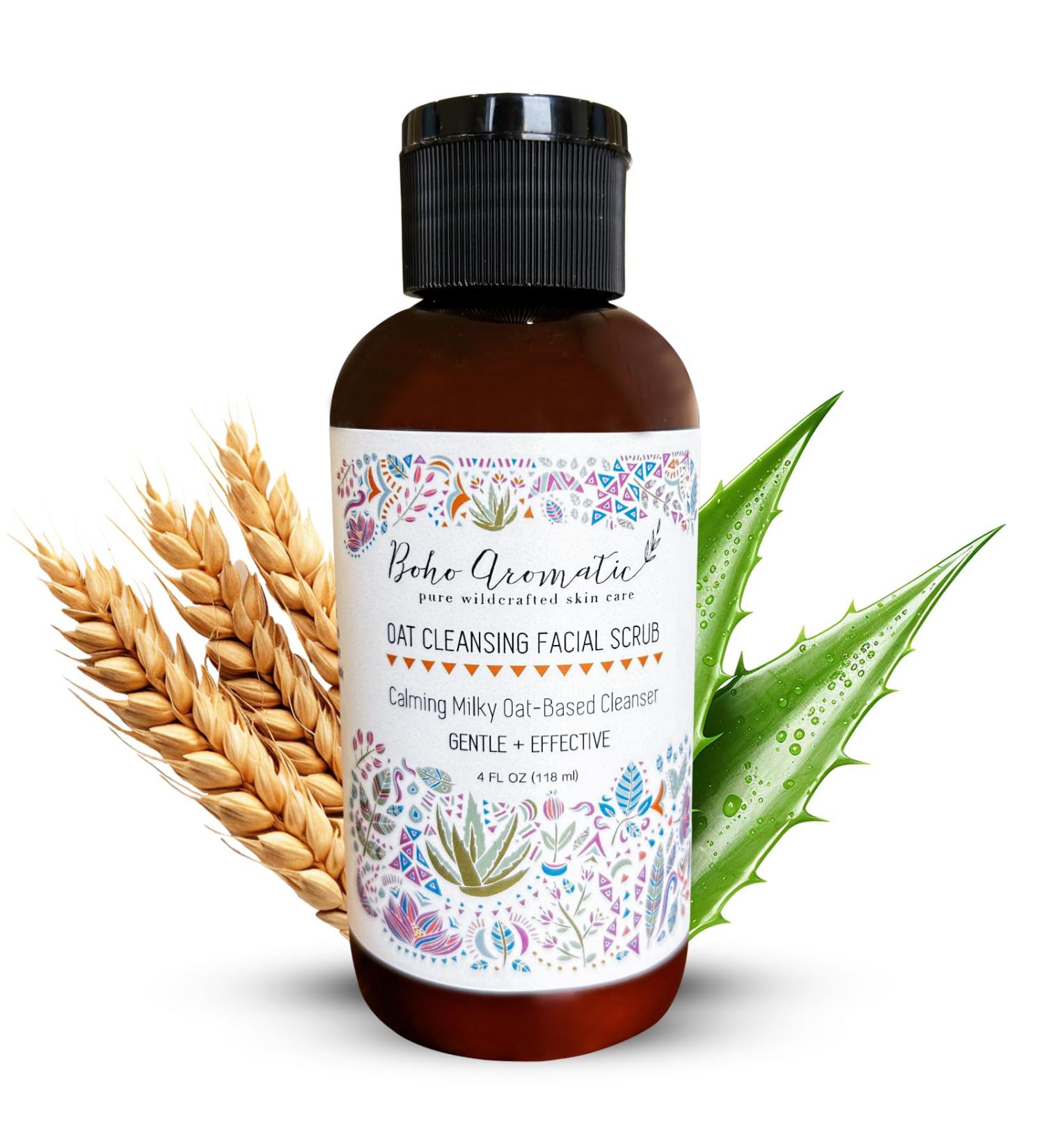 Oat Cleansing Facial Scrub - Gentle Exfoliating Face Scrub for Dry Skin Calming Milky Oat Cleanser Natural Hydration & Polish - Buy Online on GoSupps.com