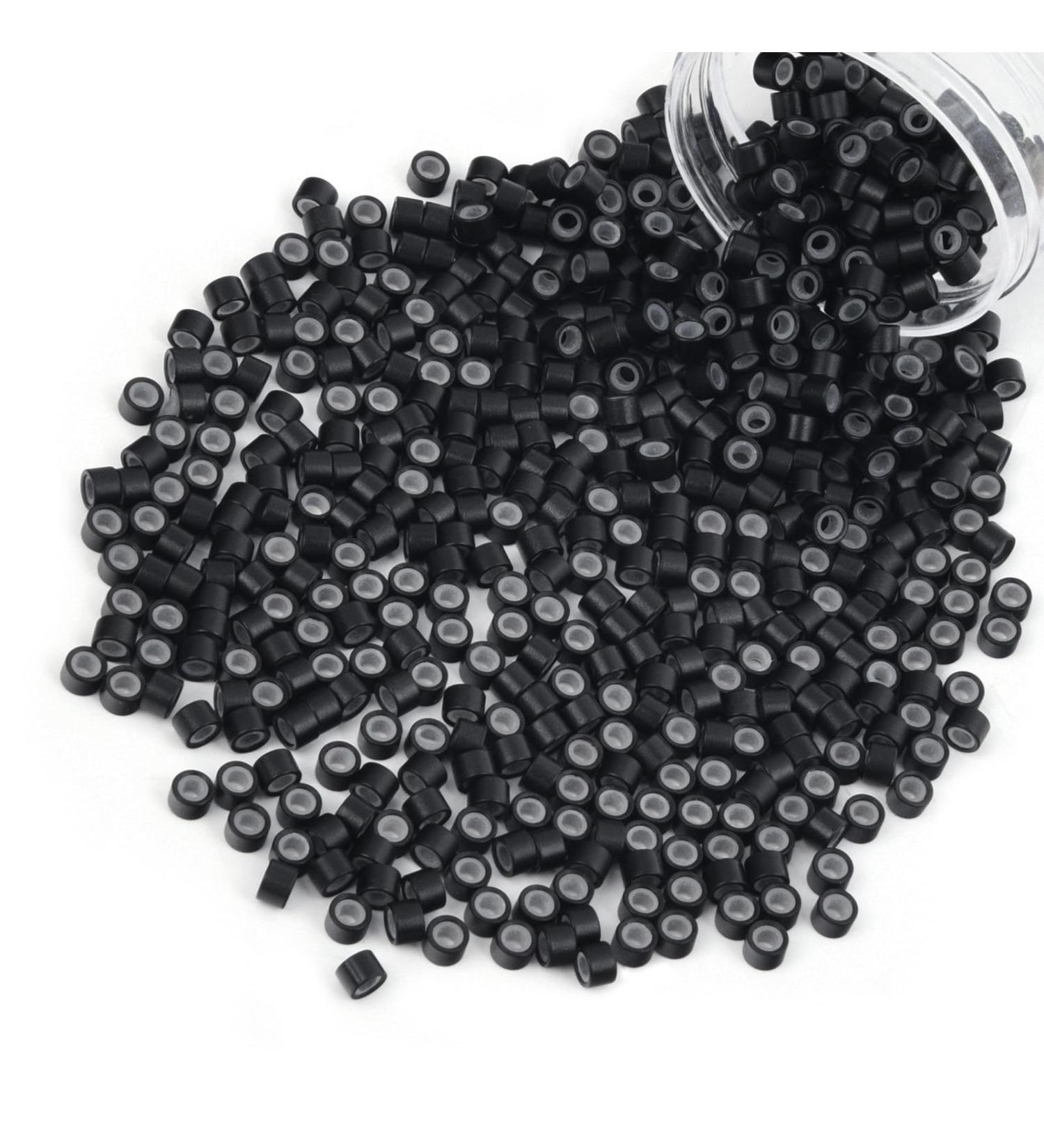 Vlasy 600 Pcs Silicone Micro Rings for I Tip Hair Extensions 4mm Micro Nano Beads Micro Links Hair Beads (Black) Micro-4mm-600Pcs Black - Buy Online on GoSupps.com