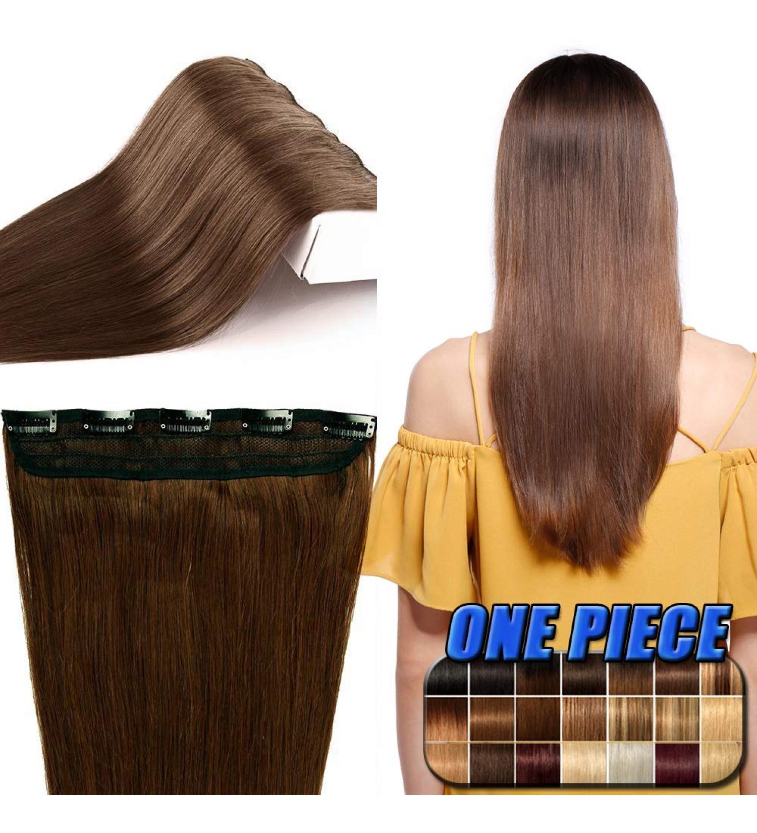 Elailite Clip In Extensions - Real Human Hair 45cm 50g #04 Medium Brown - Full Head 3/4 Hairpiece - Buy Online on GoSupps.com