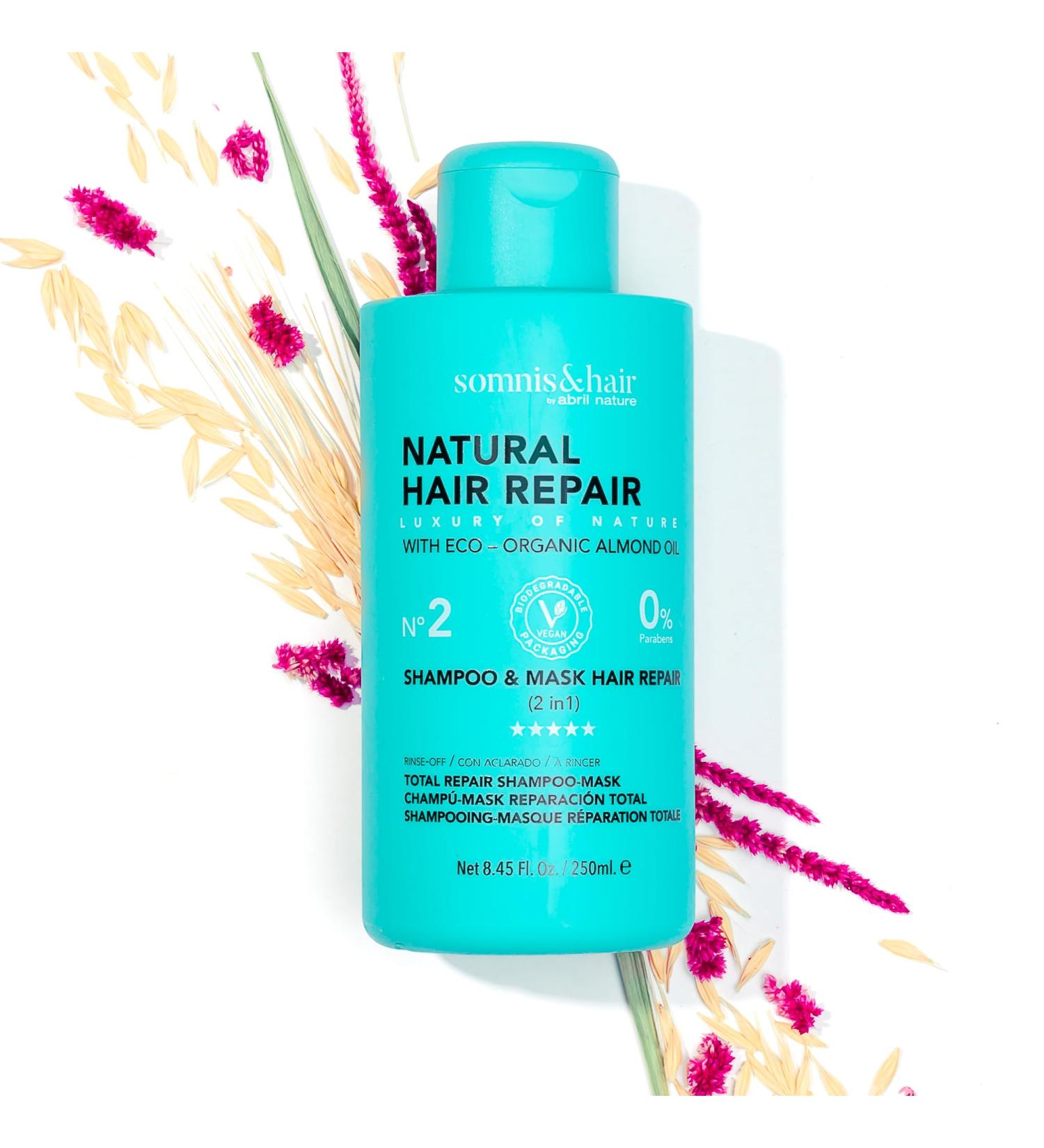 somnis&hair - Shampooing et Masque 2 en 1 pour Cheveux Ab m s ou Secs - R paration Totale et Anti-Casse - Renforce et Hydrate - Sans Parab nes - V g talien - 250 ml