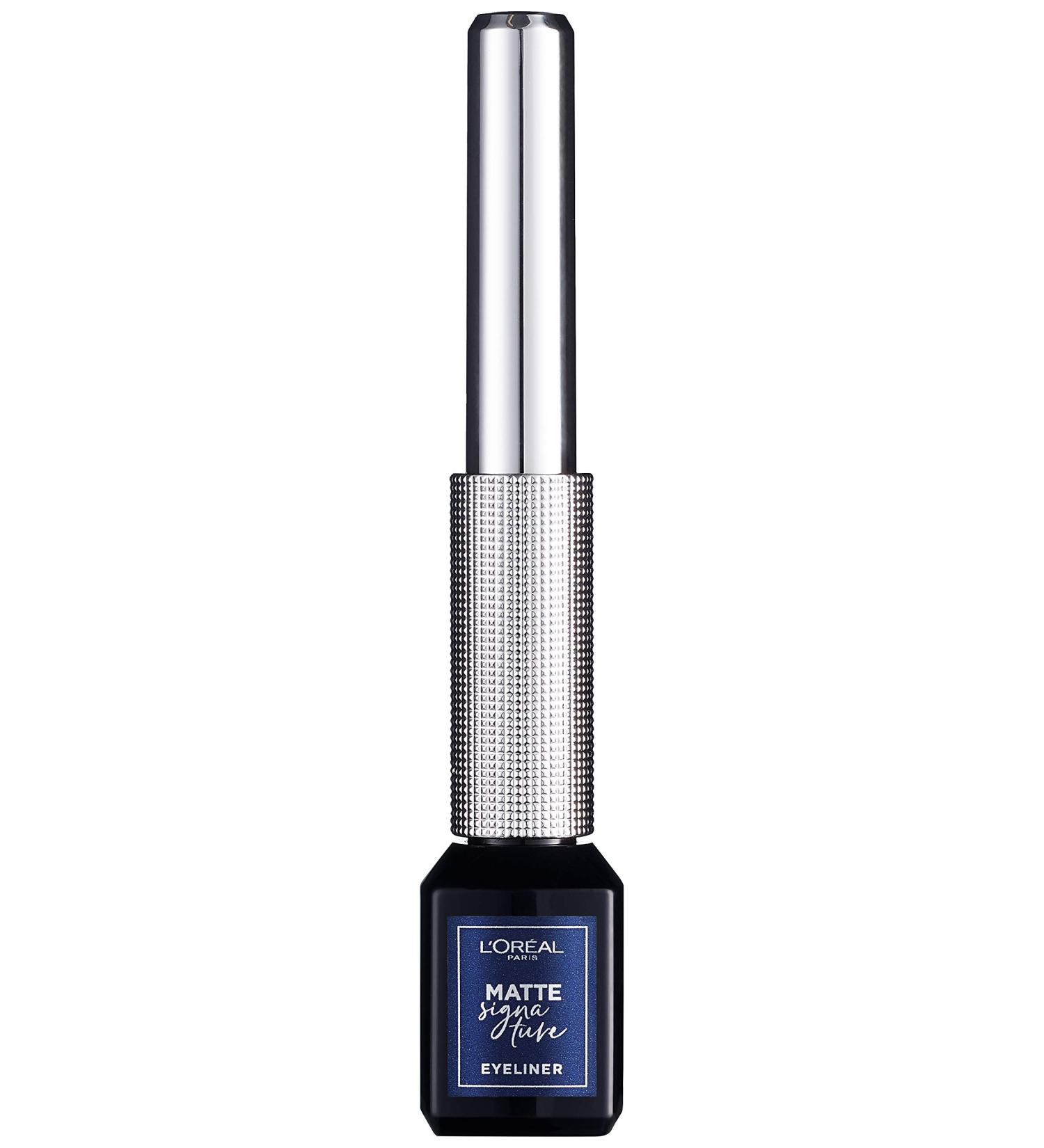 L'Or al Paris Matte Signature Eyeliner 11 Navy Metal - Waterproof Dark Blue Eyeliner with Precision Brush for Perfect Lines - Buy Online on GoSupps.com