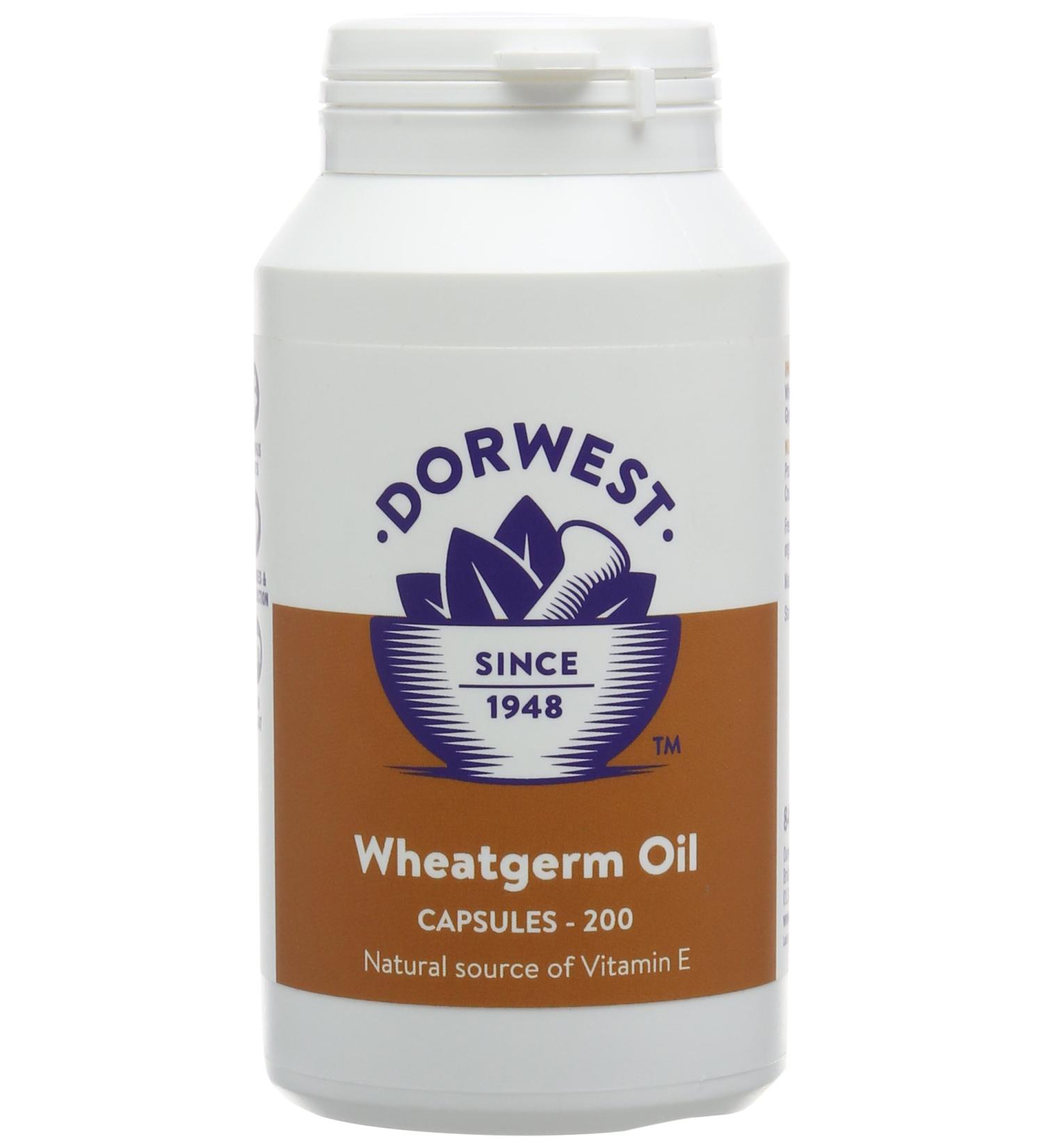 Dorwest Herbs Wheatgerm Oil Capsules for Dogs and Cats 200 Capsules Oil Capsules 200 ml - Buy Online on GoSupps.com
