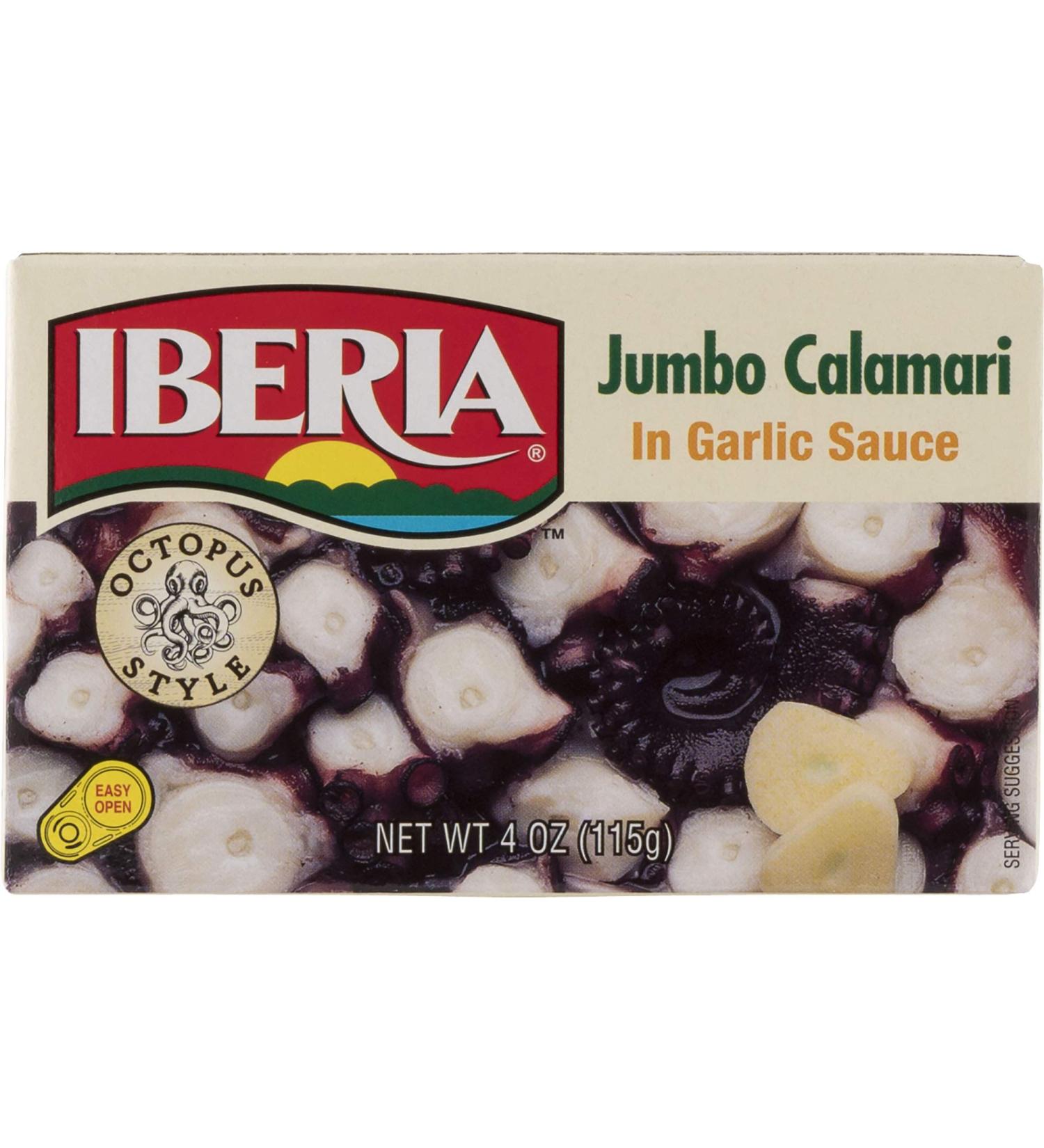 Iberia Jumbo Calamari in Garlic Sauce 4 oz - Octopus Style, Premium Quality Seafood - Buy Online on GoSupps.com