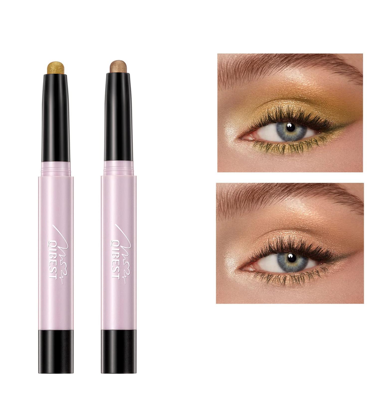 MEICOLY Creamy Eyeshadow Stick Duo - Waterproof Gold & Champagne Shimmer Crayon Eye Brightener | Soft, Smooth & Easy to Apply Highlighting Pencils - Buy Online on GoSupps.com
