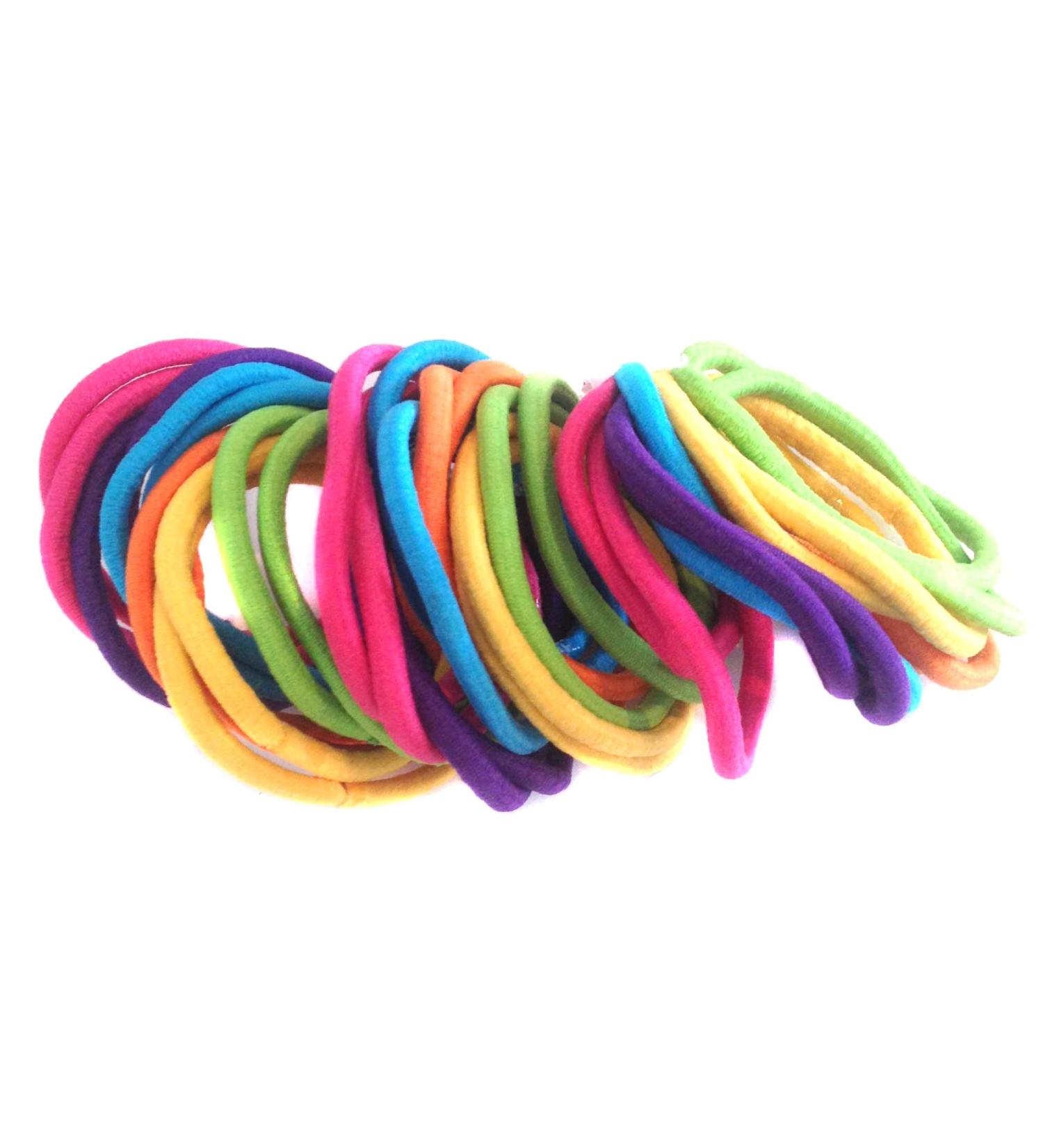 Allsorts 36 Bright Coloured Endless Elastics Hair Bobbles Elastic Bands Hair Accessory