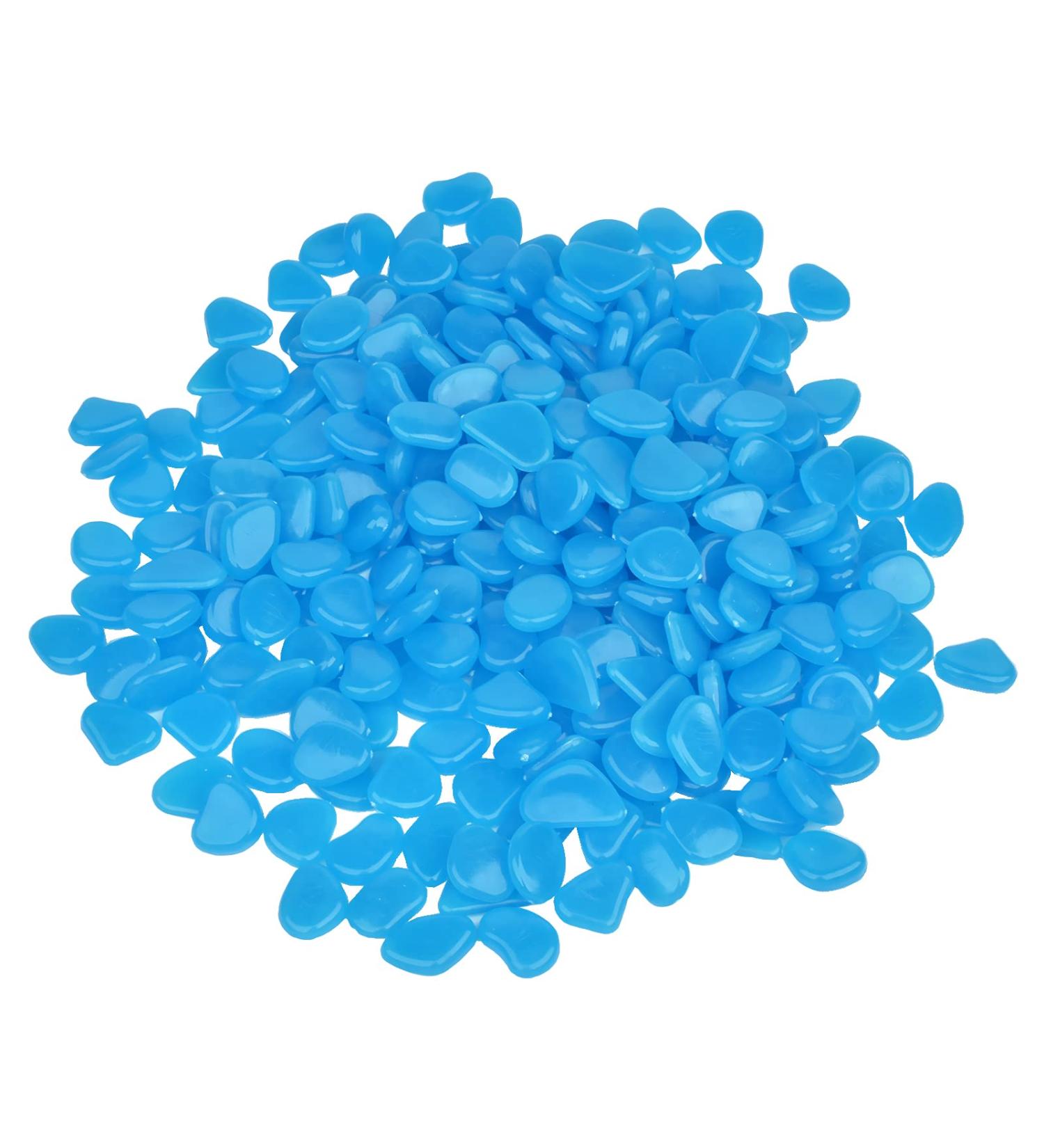 500 Pieces Blue Fluorescent Decorative Stones for Garden Aquarium & Landscaping Bright Colorful Stone for Flower Beds Sidewalks Vases & Terraces - Buy Online on GoSupps.com