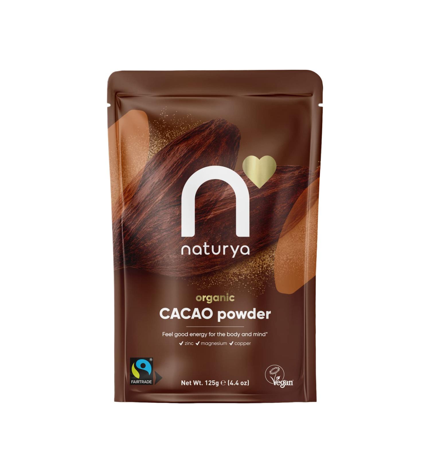 Naturya Organic Cacao Powder Fair Trade 125g - Premium Quality Superfood - Buy Online on GoSupps.com