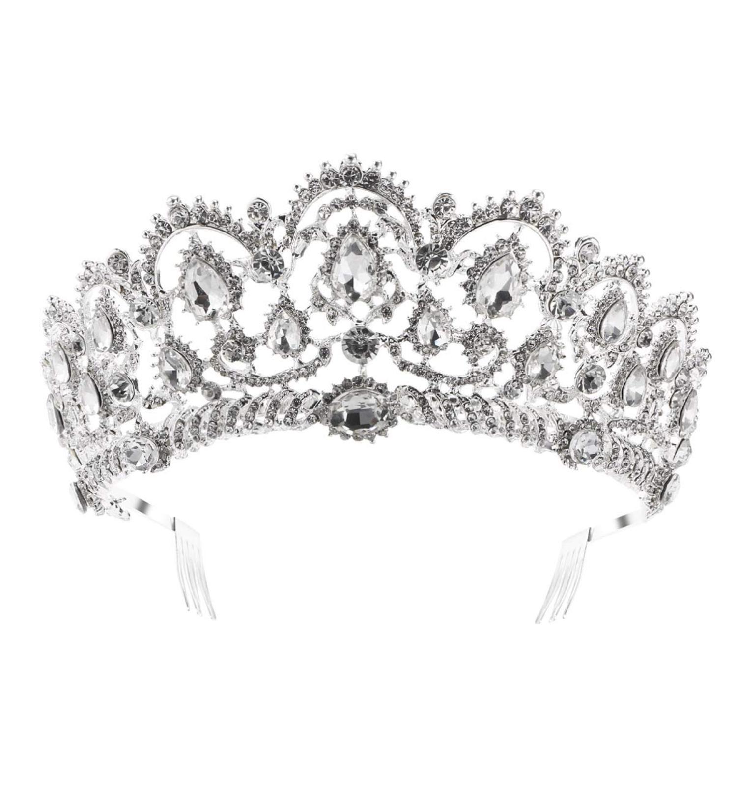 Frcolor Princess Tiara Crown with Comb - Rhinestone Crystal Queen Headband for Wedding Bridal Party & Birthdays - Buy Online on GoSupps.com