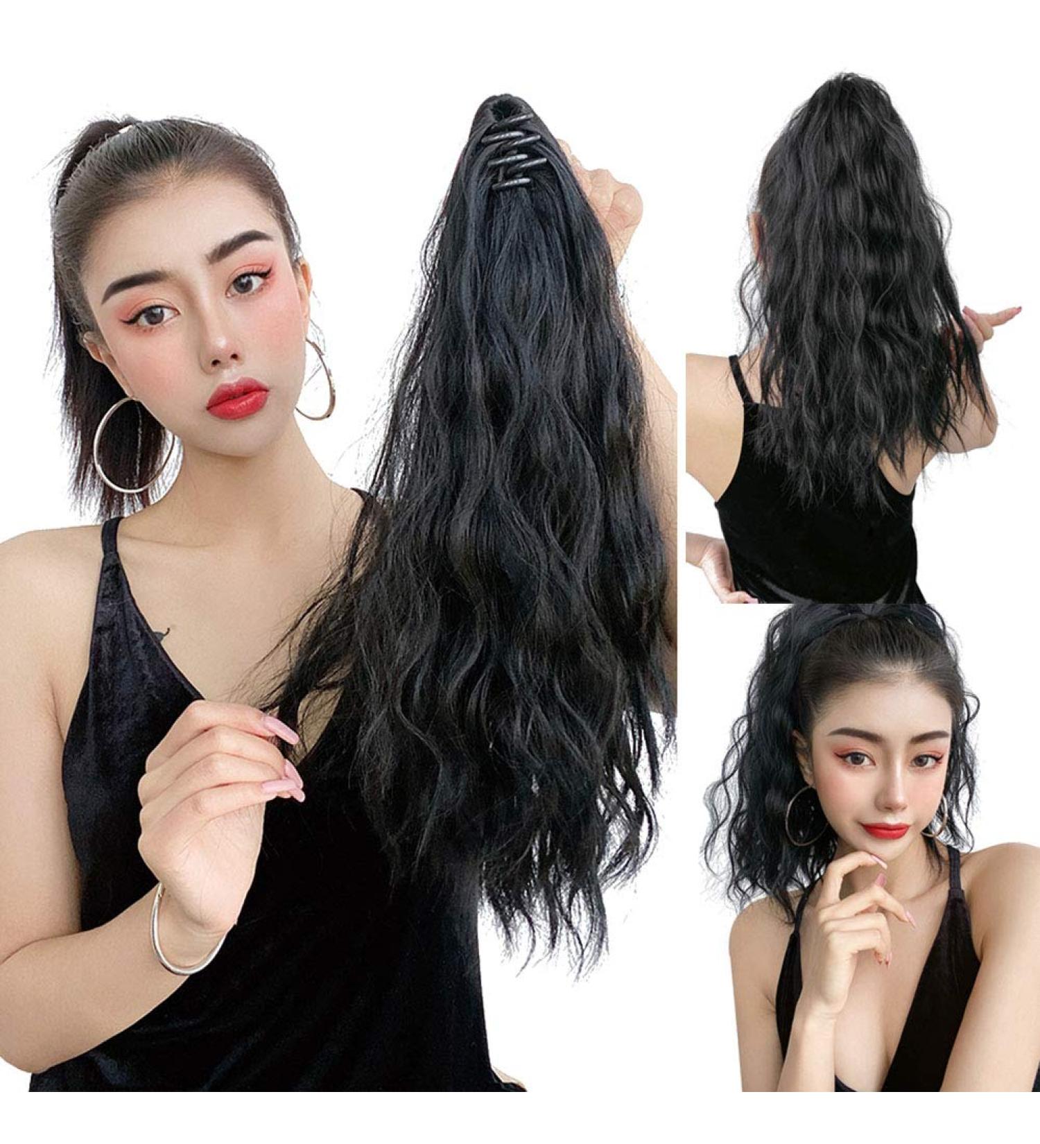12 Wavy Ponytail Hairpiece with Clip - Synthetic Messy High Ponytail in Dark Brown | Perfect for Quick Style - Buy Online on GoSupps.com