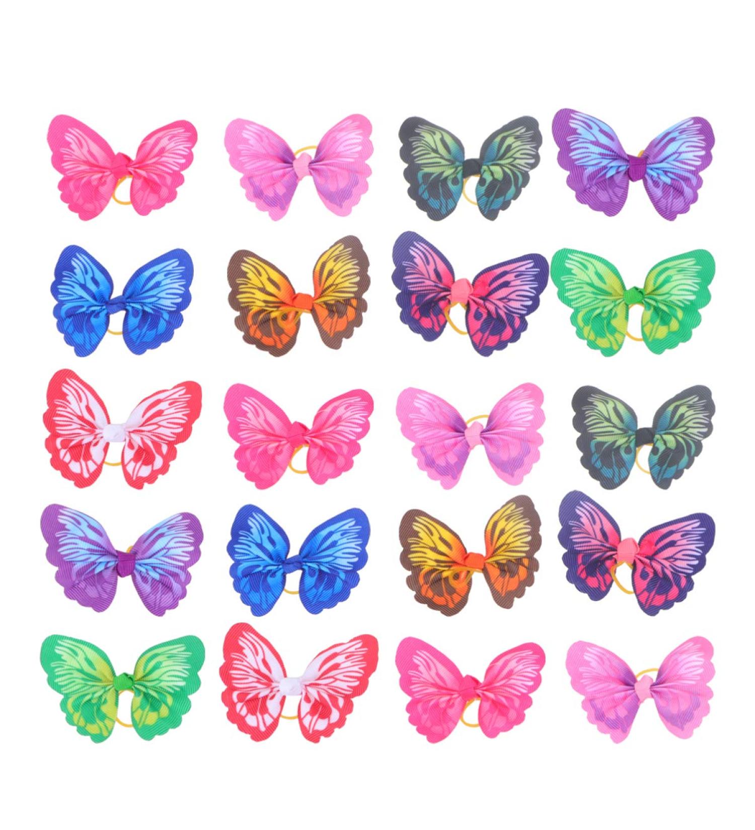Balacoo 20pcs Cute Dog Hair Bows - Elastic Butterfly Design Topknot Grooming Decor for Pets | Dog Hair Accessories - Buy Online on GoSupps.com