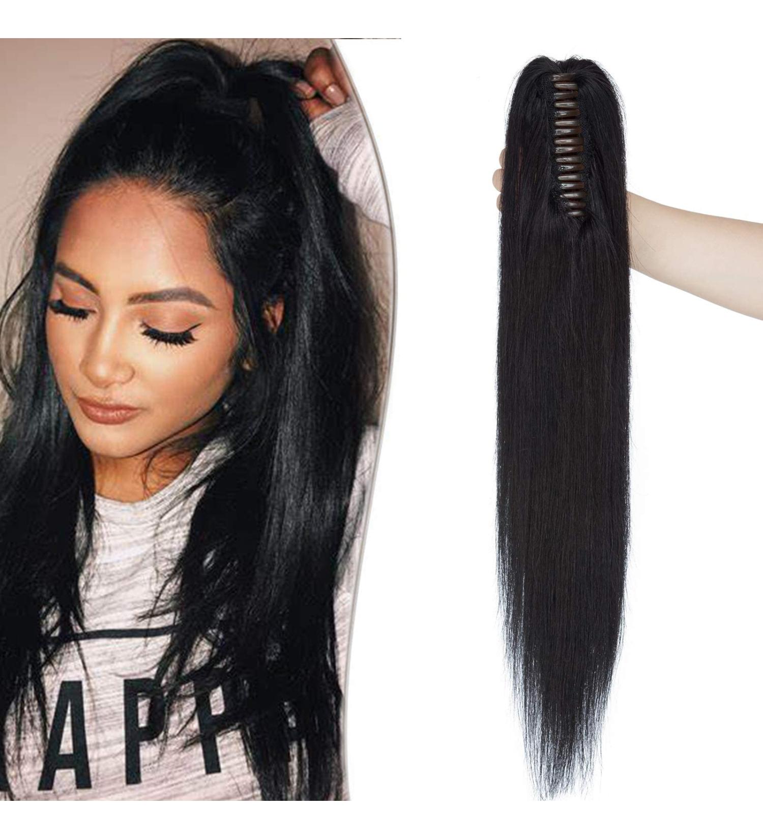 SEGO Ponytail Extension - Real 100% Remy Hair Clip-In Braid Black #1 14 (35cm) 105g - International Shipping Available - Buy Online on GoSupps.com