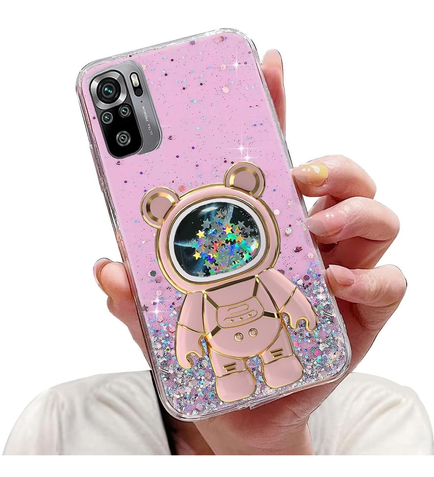 Buy Tivenfezk Nadoli Glitter Astronaut Stand Case for Xiaomi Redmi Note 10 Pro - Soft Silicone Transparent Cover - Buy Online on GoSupps.com