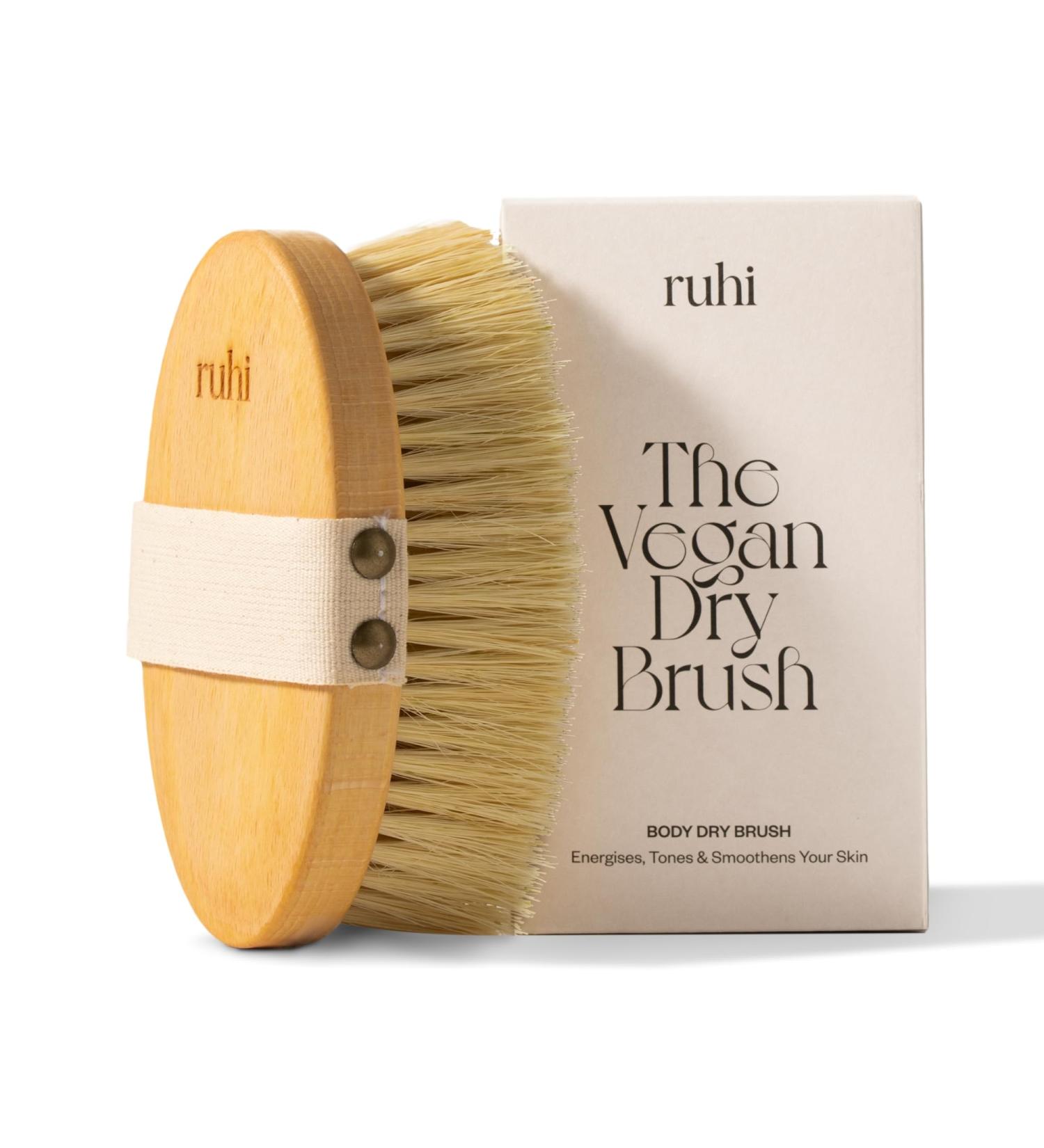 Ruhi Body Brush - Vegan & 100% Natural Sisal Bristles | FSC-Certified Beech Wood | Plastic-Free Dry Brush for Cellulite - International Shipping - Buy Online on GoSupps.com