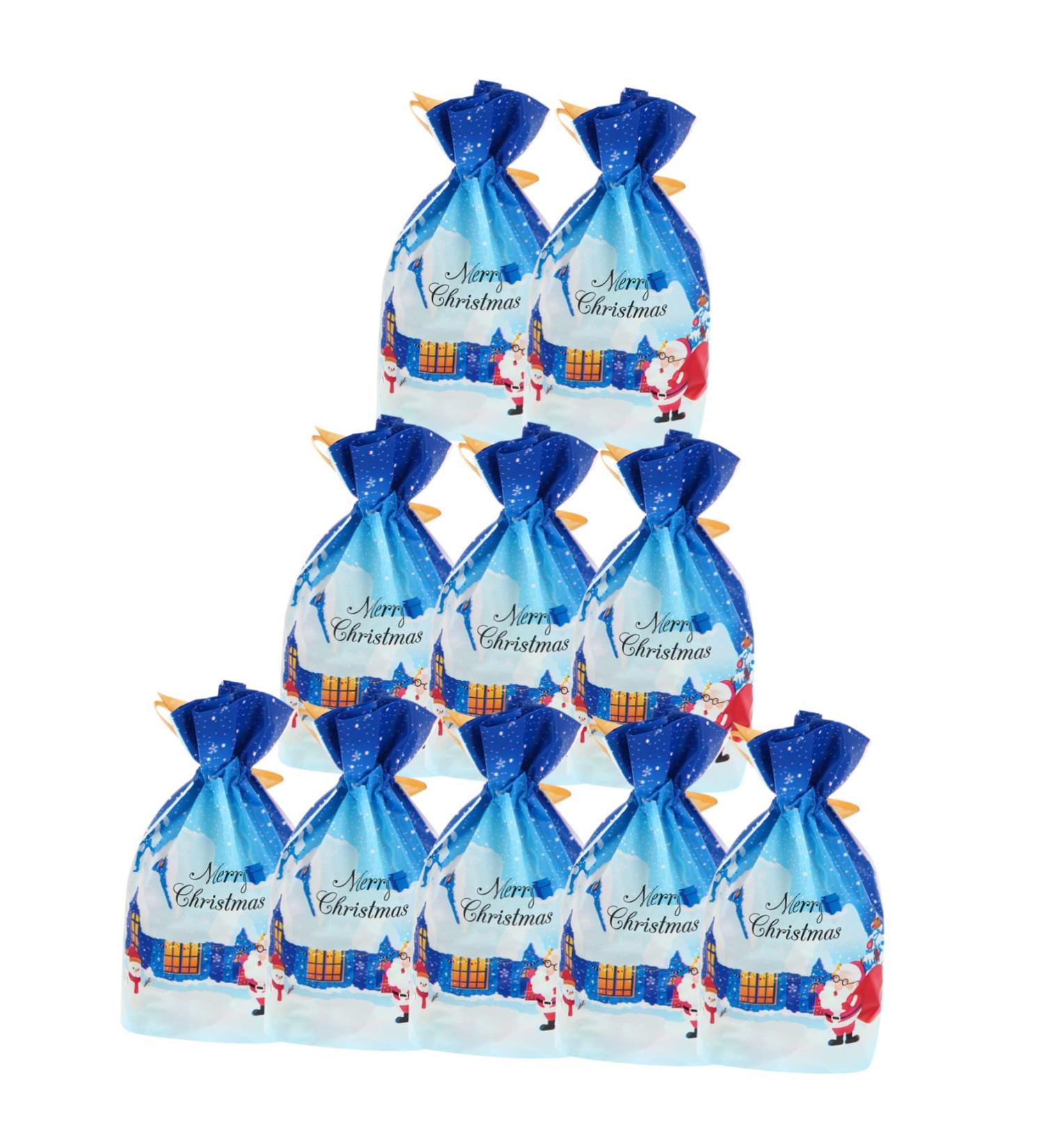 Abaodam 50 Pcs Christmas Wrapping Bag Candy Bags Christmas Candy Bag Goody Bag Storage Bags Drawstring - Buy Online on GoSupps.com