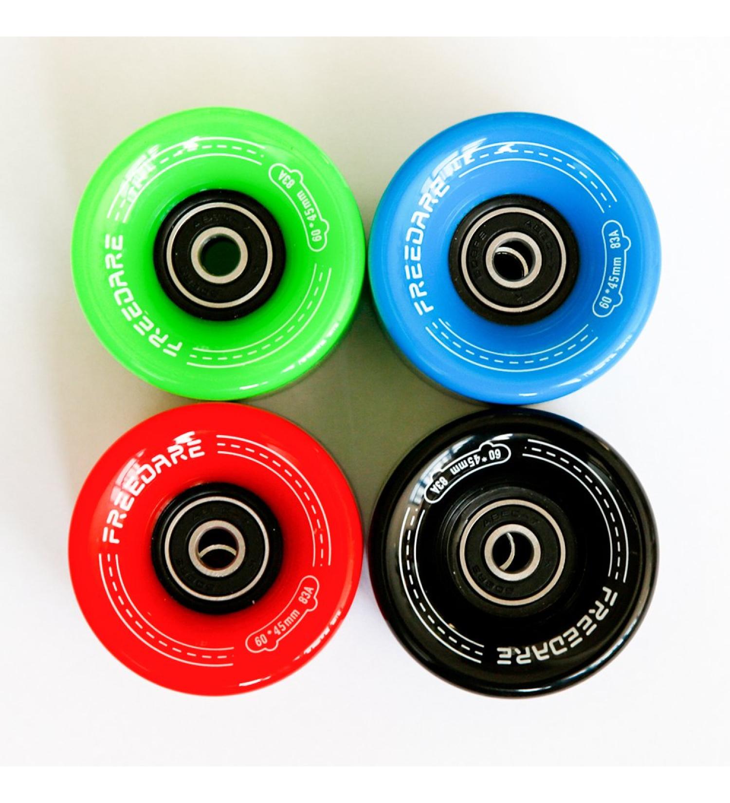 FREEDARE Skateboard Wheels 60mm 83a with Bearings & Spacers - Cruiser Wheels 4-Pack in Various Colors - Buy Online on GoSupps.com