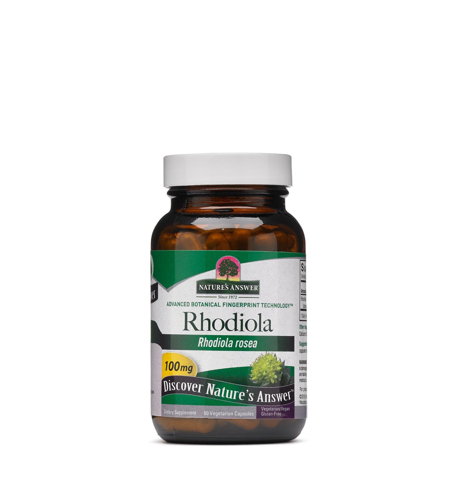 Buy Nature's Answer Rhodiola 100 mg - 60 Vegetarian Capsules for Stress & Energy Support - Buy Online on GoSupps.com