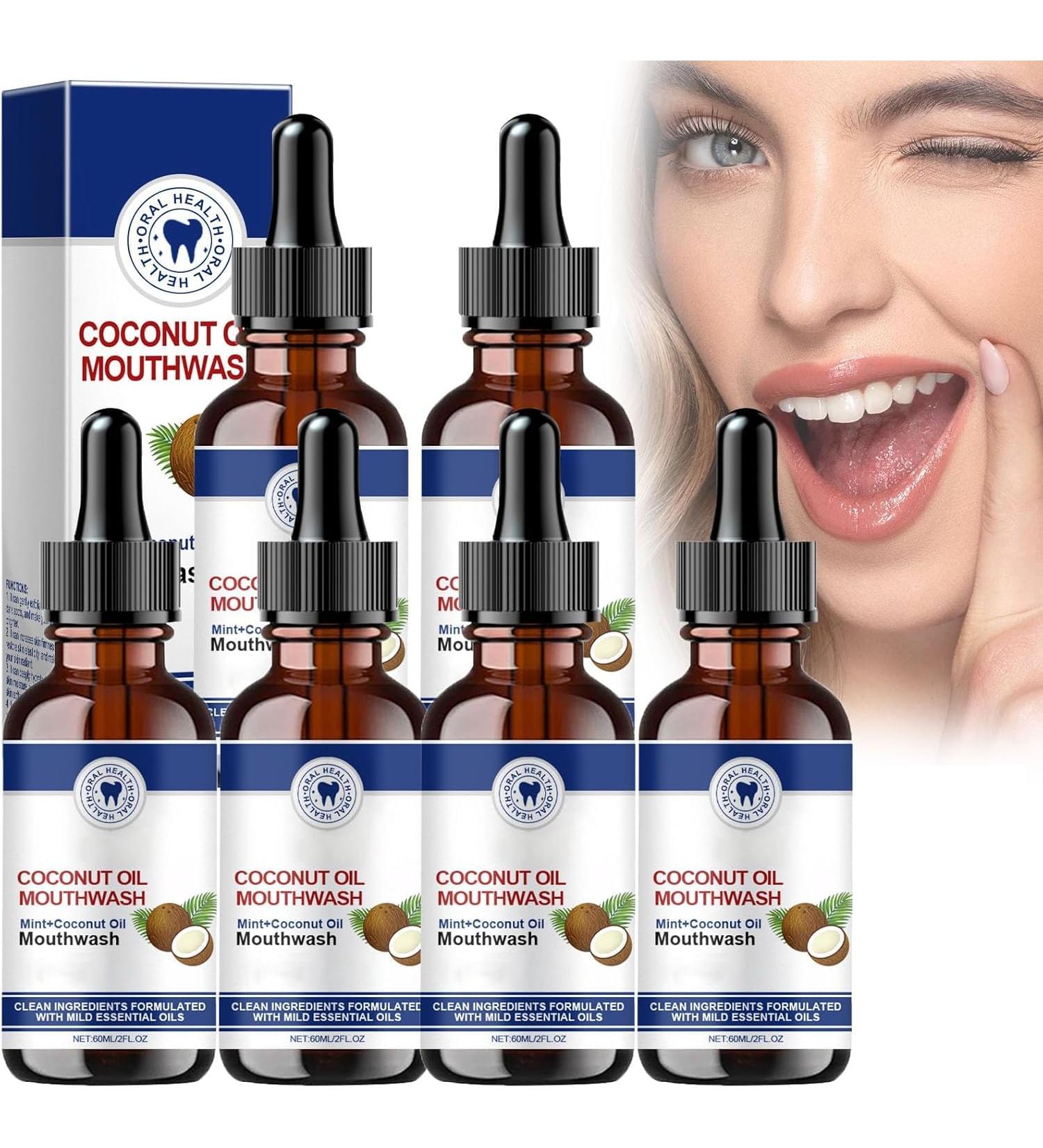 Coconut Oil Concentrated Mouthwash Coconut Oil Mouthwash Coconut Oil for Teeth Fresh Breath Coconut Essential Oil Mouthwash (6) - Buy Online on GoSupps.com
