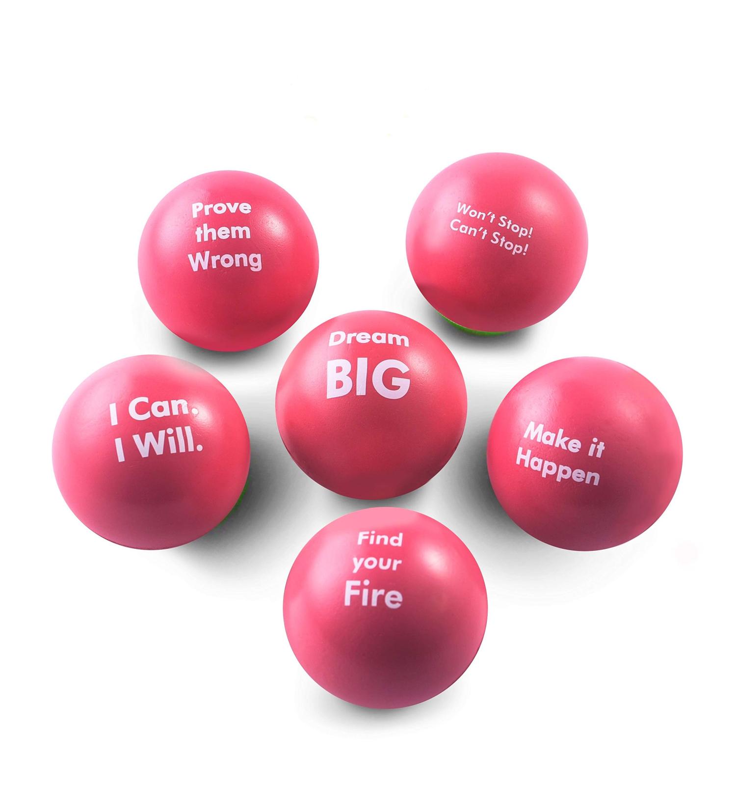 Pure Origins Motivational Stress Balls 6 Pack - Fidget Accessory for Stress Relief, Special Needs, Anxiety, ADHD, Autism - Coral - Buy Online on GoSupps.com