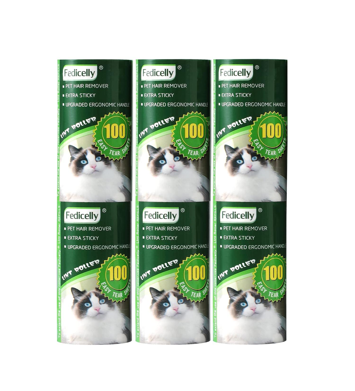 Fedicelly Pet Hair Lint Roller Refills Mega Value Set - 600 Sheets for Cat and Dog Hair Removal (Pack of 6) - Buy Online on GoSupps.com
