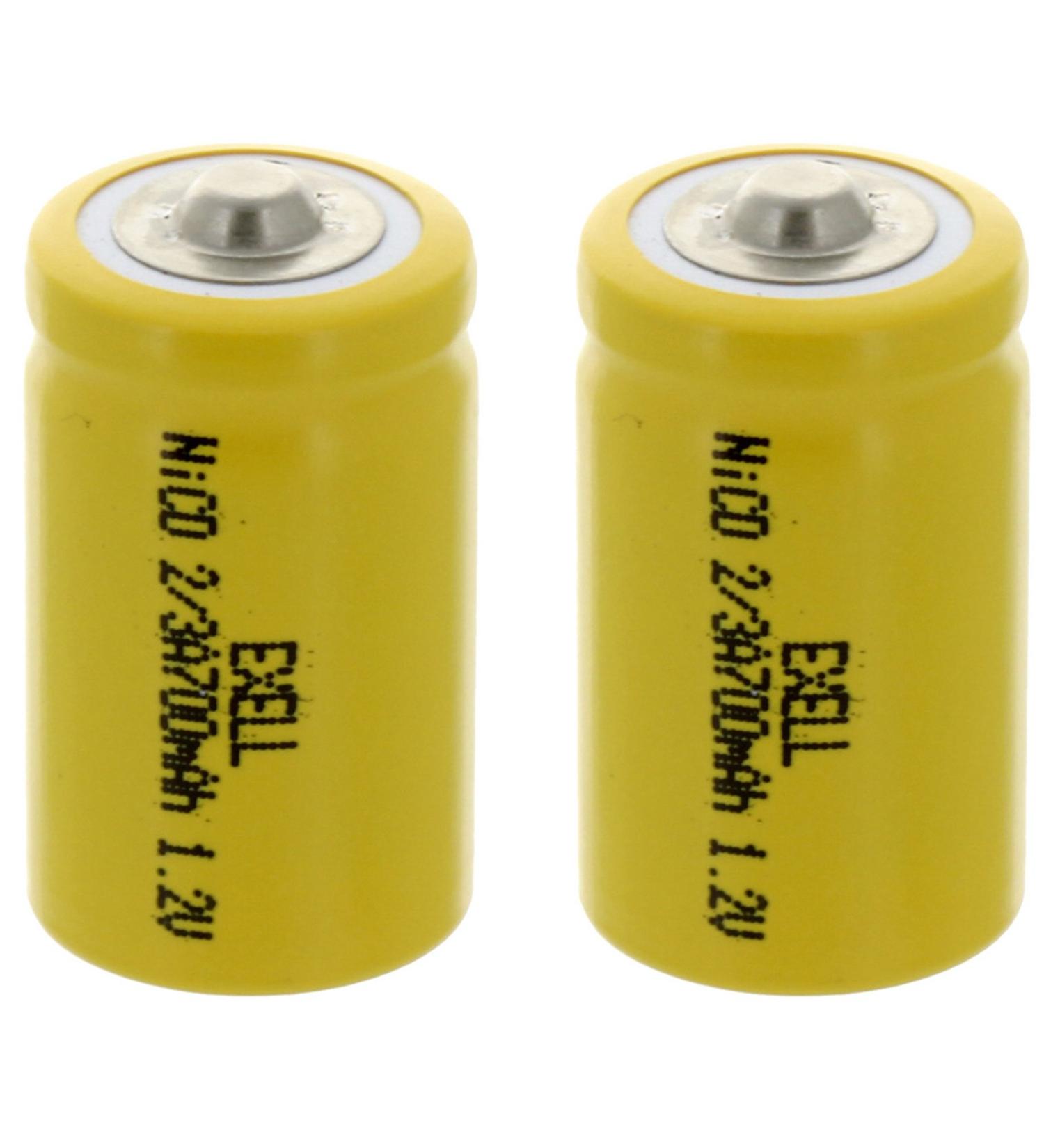 Buy 2x 2/3A Size 1.2V 700mAh NiCD Rechargeable Batteries - Ideal for iBeacons IoT Devices Emergency Lighting & More | Fast International Shipping - Buy Online on GoSupps.com