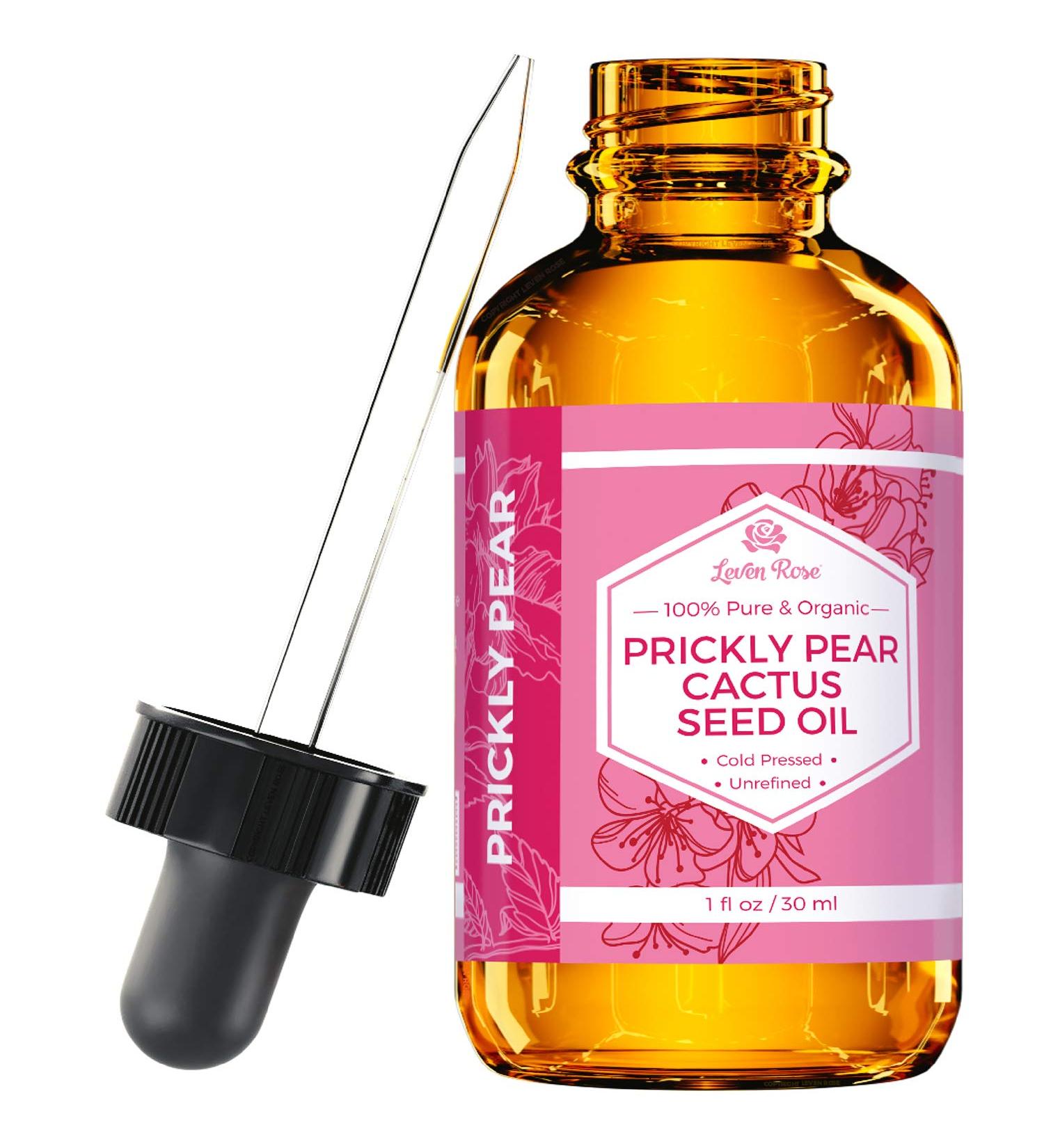 Leven Rose 100% Pure Organic Prickly Pear Cactus Seed Oil - 1 oz | Cold Pressed, Extra Virgin, All Natural Moisturizer for Face, Dry Skin, Body & Hair - Buy Online on GoSupps.com