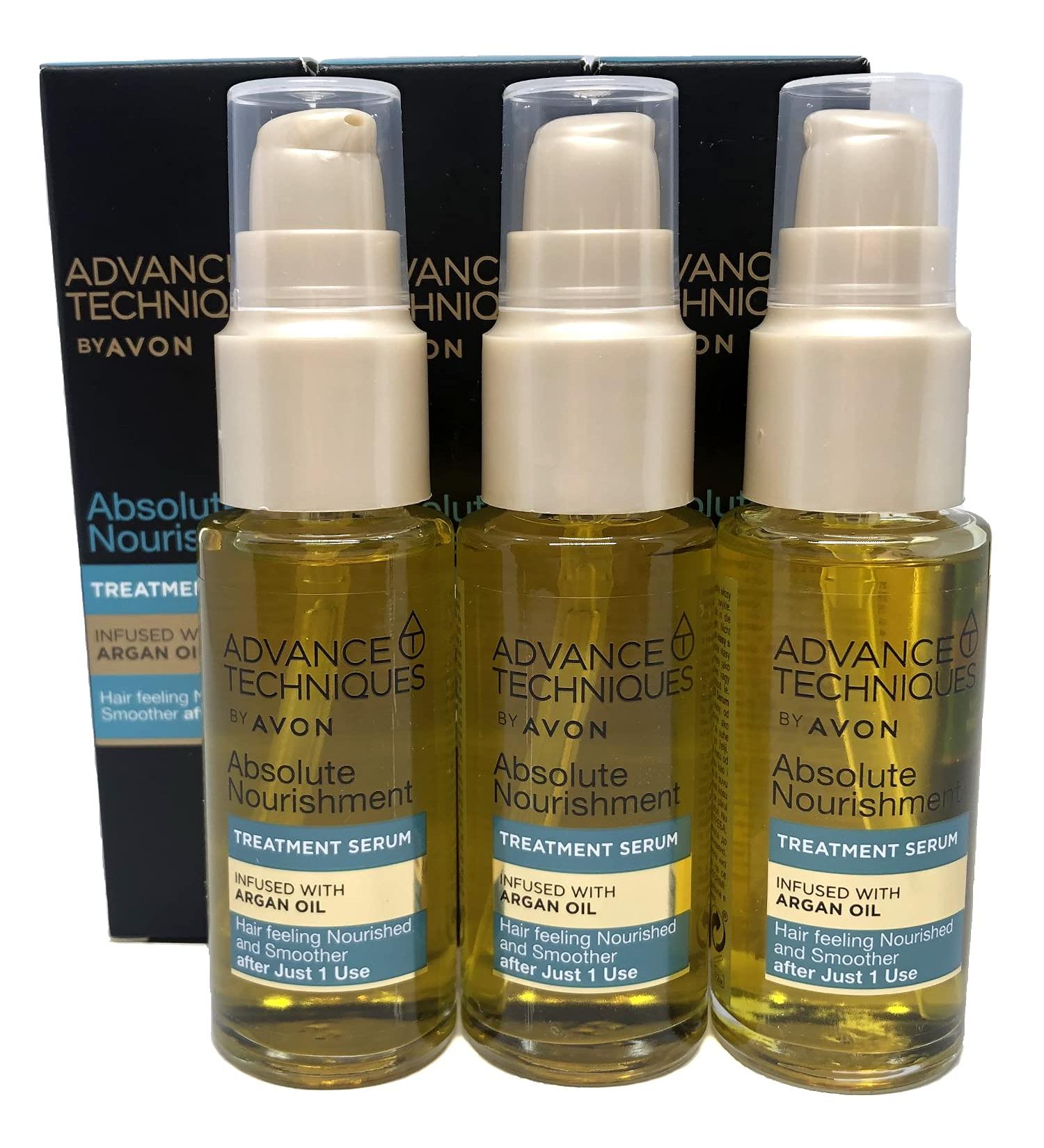 AVON Advance Techniques Nourishing Hair Serum with Moroccan Argan Oil 30ml SET - Pack of 3 - Buy Online on GoSupps.com