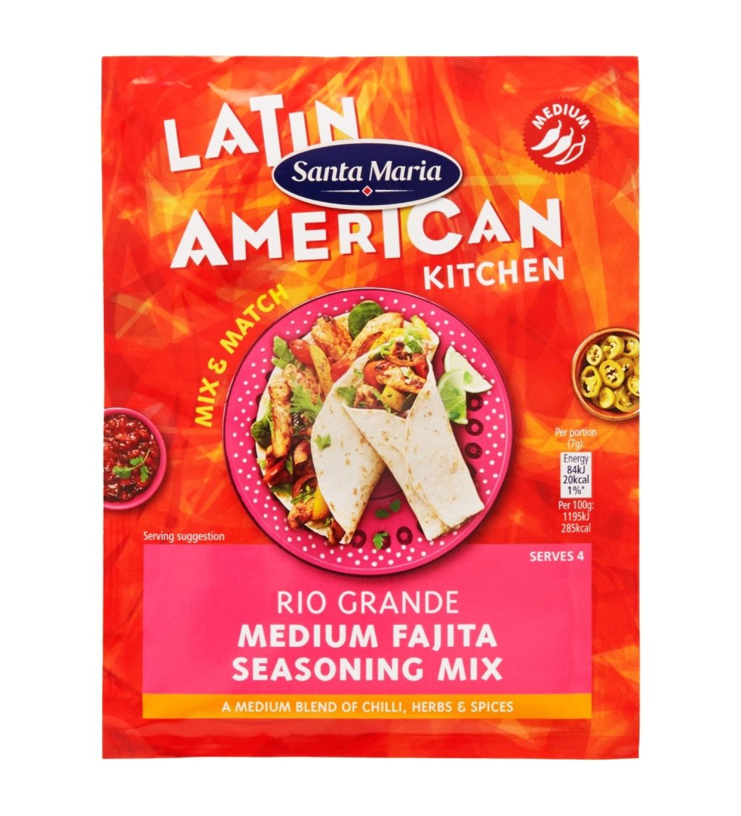 Santa Maria Latin American Kitchen Rio Grande Medium Fajita Seasoning Mix 28 g