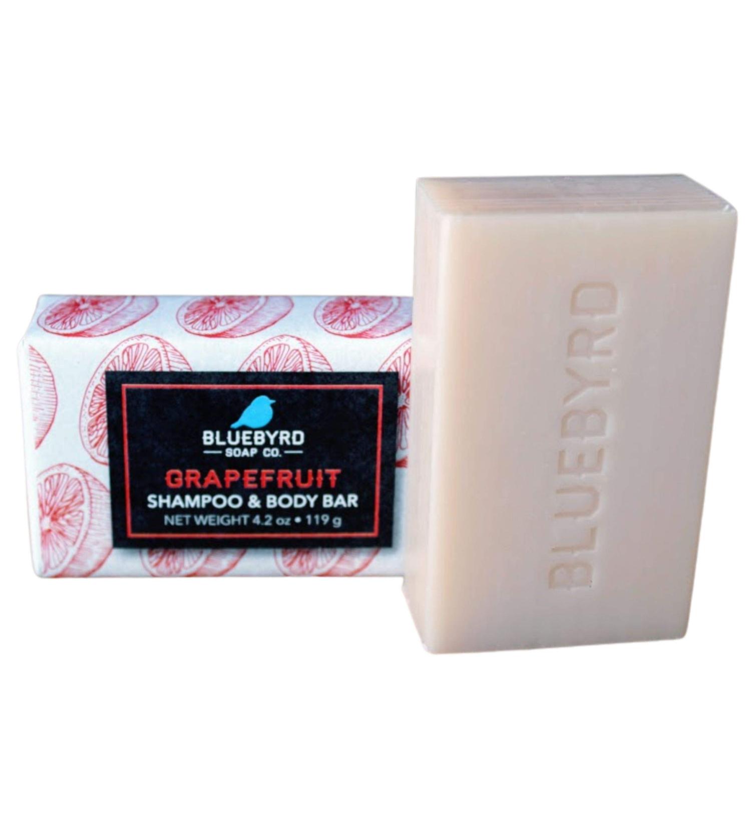 Bluebyrd Soap Co. Grapefruit Natural Shampoo Bar | Eco-Friendly Solid Hair Wash for All Hair Types | Vegan & Plastic-Free | 4.2oz - Buy Online on GoSupps.com