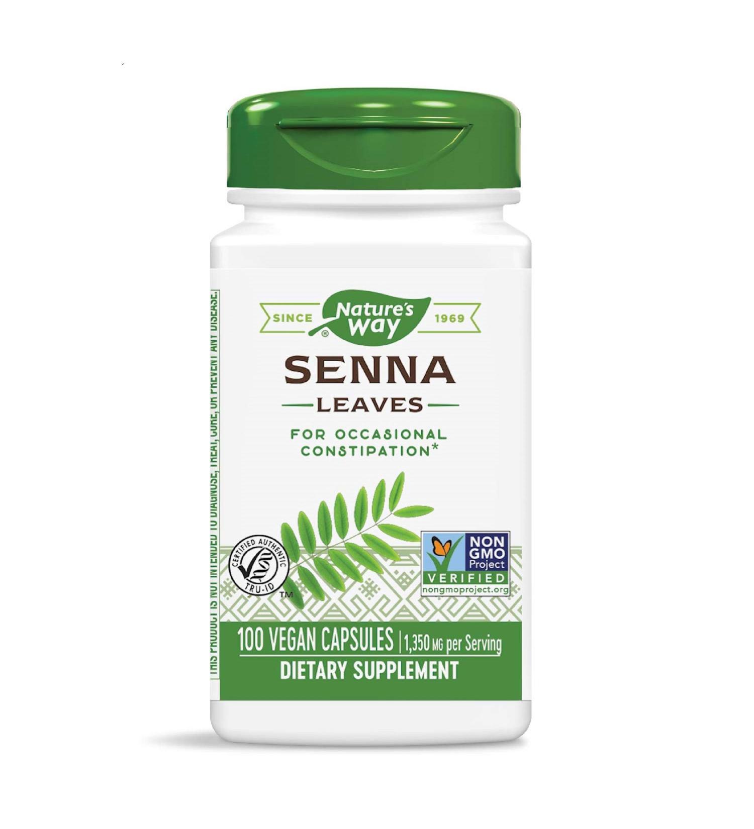 Nature's Way Senna Leaves 1350 mg - 100 Vegan Capsules for Digestive Health - Buy Online on GoSupps.com