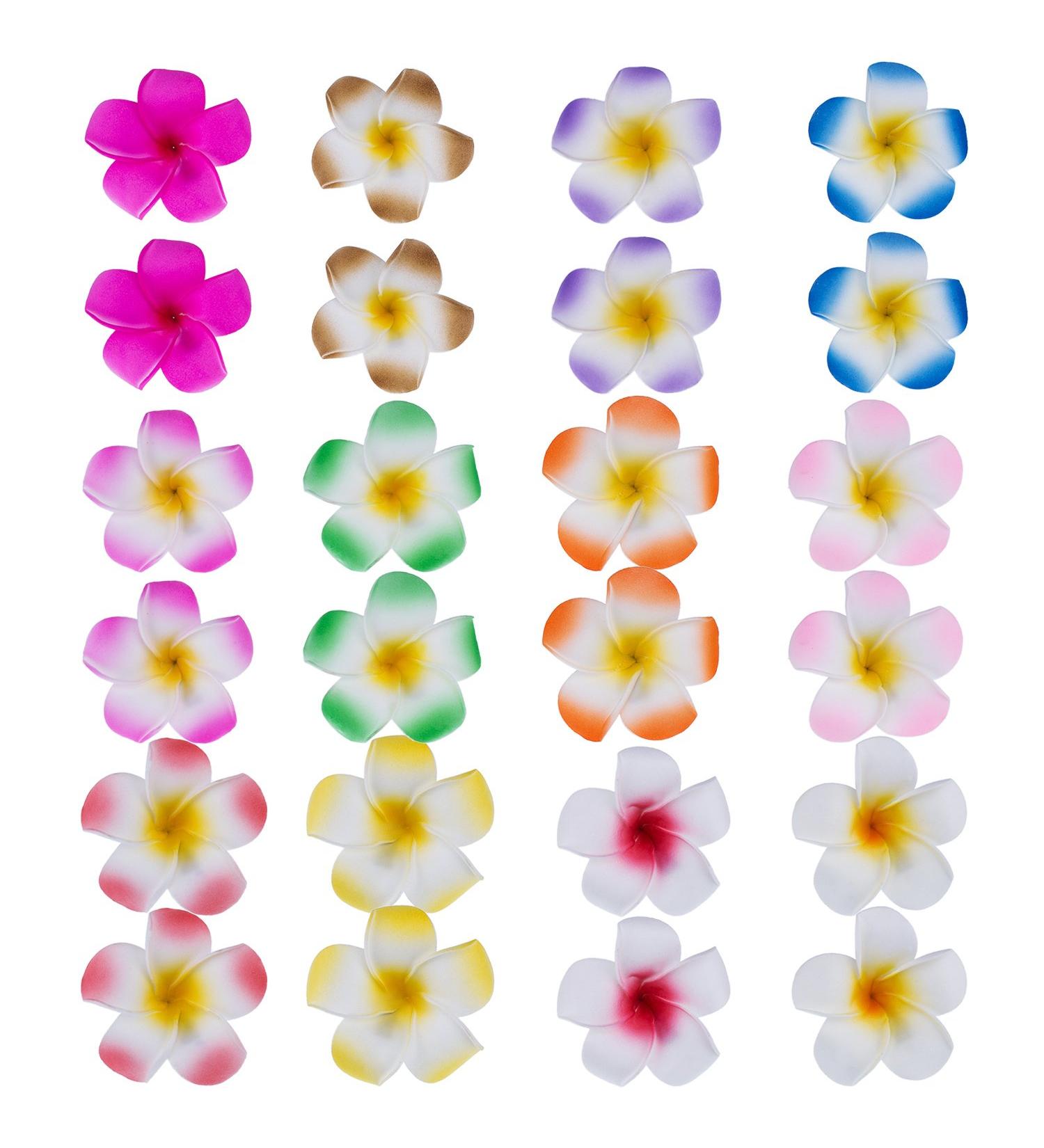Mudder Hawaiian Plumeria Flower Hair Foam Clips 2.4 Inch - Pack of 24 - Buy Online on GoSupps.com