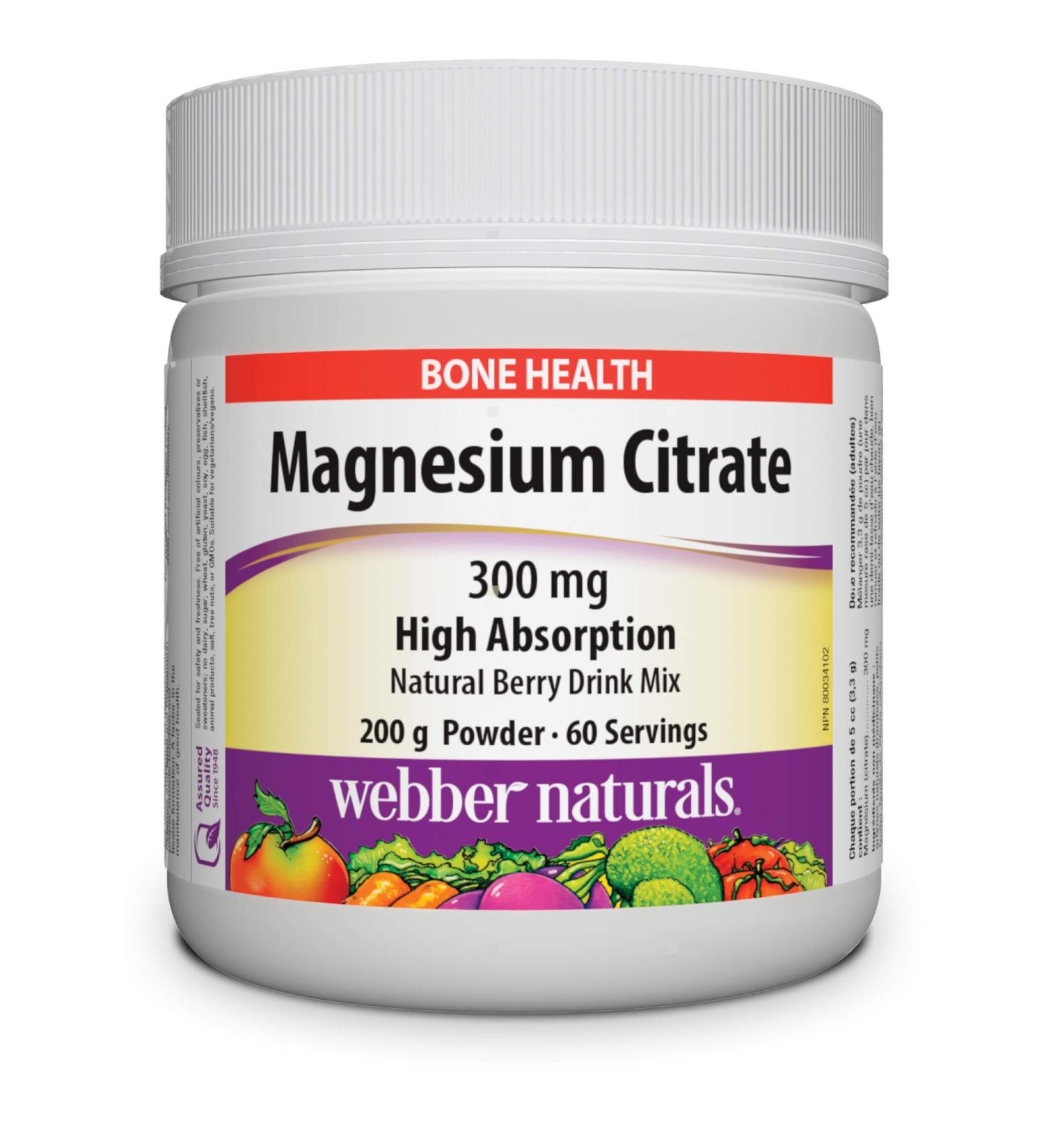 Webber Naturals Magnesium Citrate Powder - Buy Online on GoSupps.com