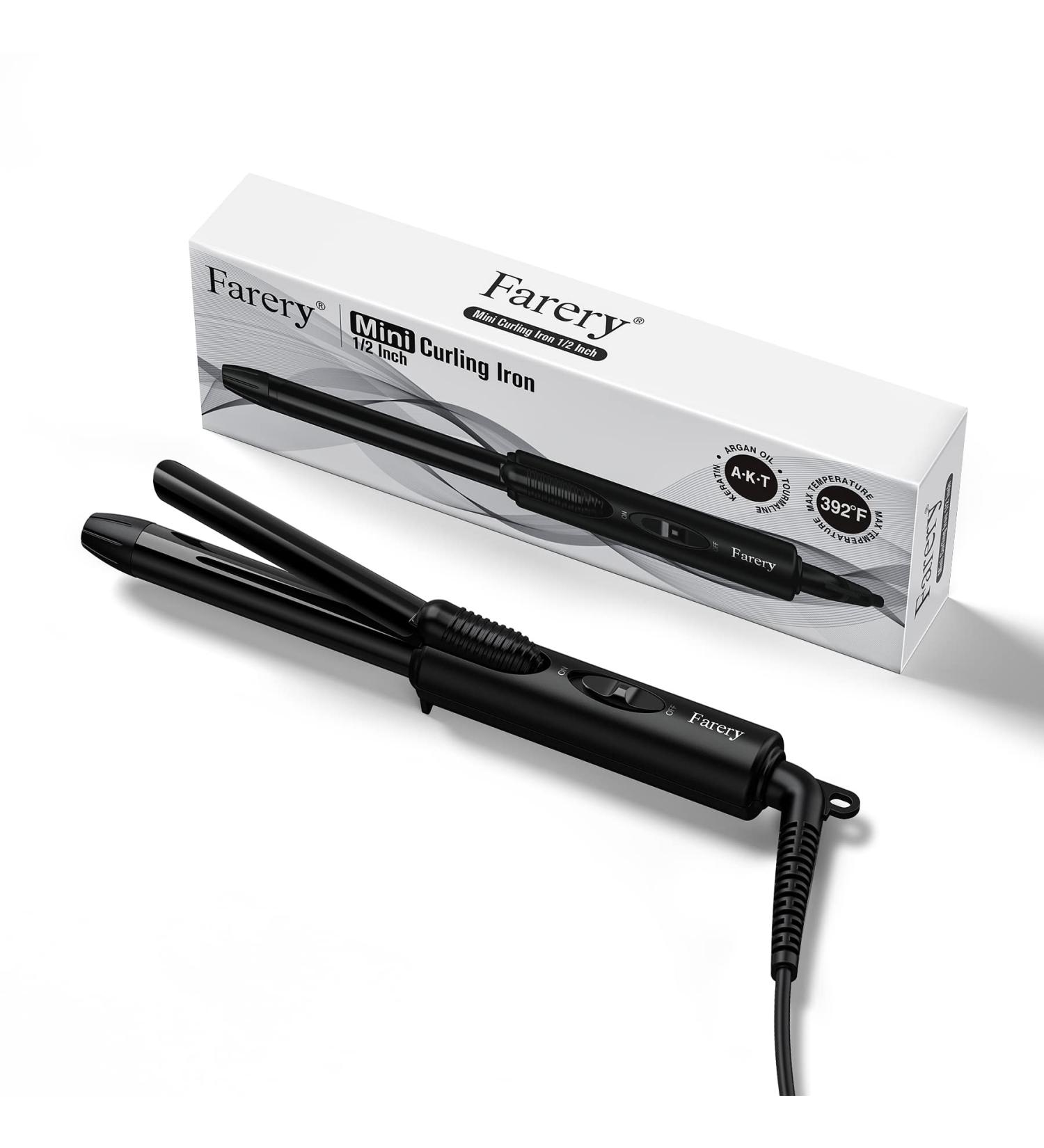 FARERY Mini Travel Curling Iron with 1/2 Inch Ceramic Barrel - Dual Voltage Hair Curler with Keratin & Argan Oil Infusion - Includes Storage Bag - Buy Online on GoSupps.com
