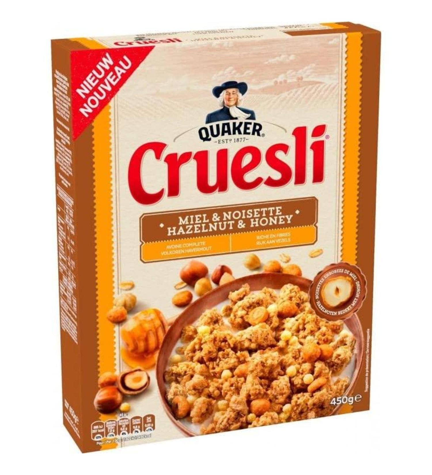 Quaker Cruesli Honey & Hazelnut Whole Oats, 450g