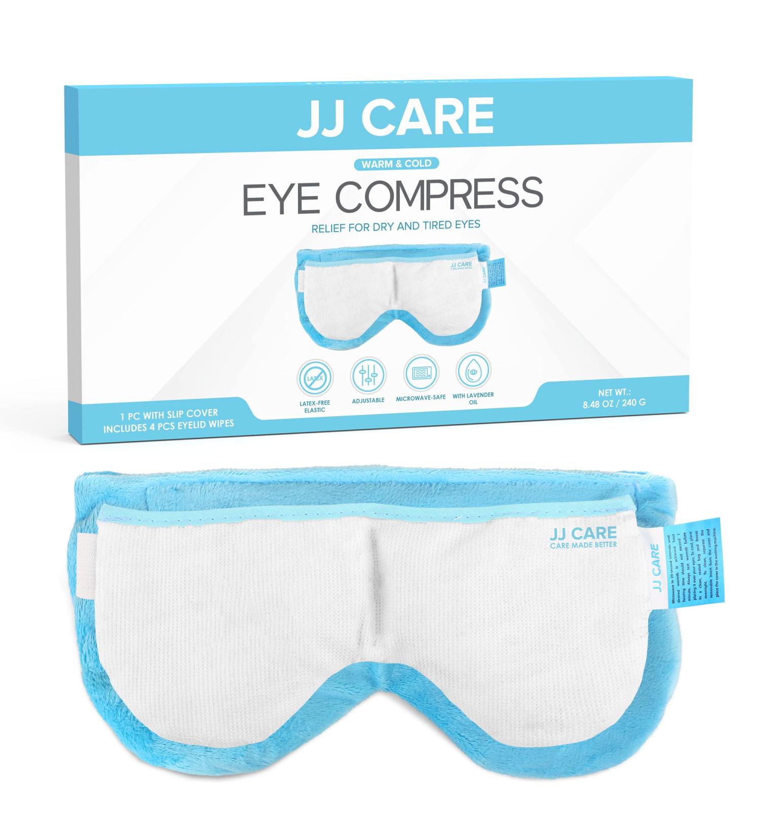 JJ CARE Lavender-Scented Moist Heat Eye Compress - Microwavable Eye Mask for Dry and Irritated Eyes - Buy Online on GoSupps.com