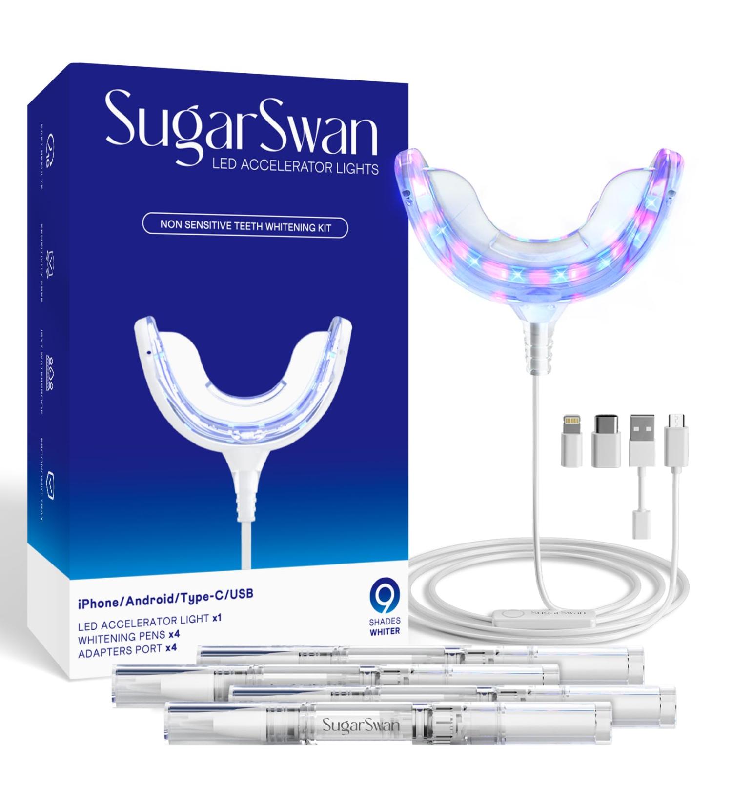Buy Teeth Whitening Kit - 32X LED Light & 4 Whitening Pens for Sensitive Teeth - At-Home System with 35% Carbamide Peroxide - Buy Online on GoSupps.com