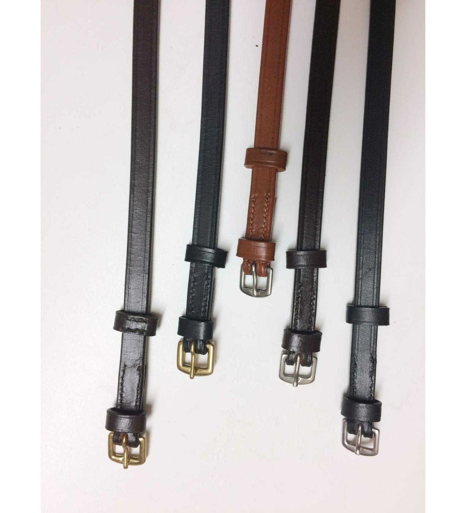 GS-Sports Replacement Sarribes for Nose Straps/riding straps from brown-brown gold-colored buckle (black gold-colored buckle) black gold-colored buckle
