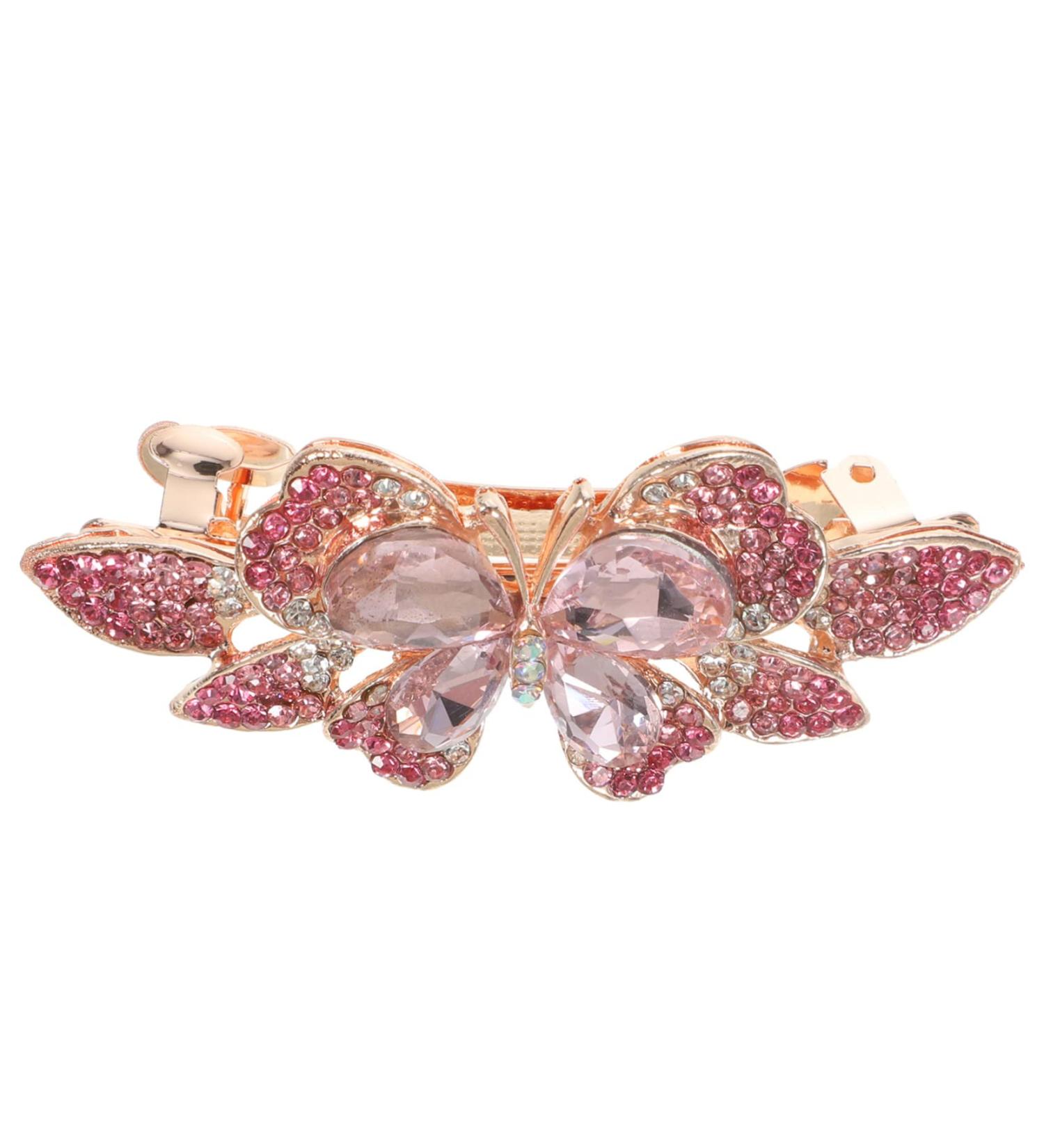 Ipetboom Rhinestone Hair Clip Rhinestone Hair Barrette Sparkly Hair Clips Spring Hair Clips Spring Barrette Butterfly Hair Barrettes Hair Clip for Wedding Headgear Bride Vintage Metal - Buy Online on GoSupps.com
