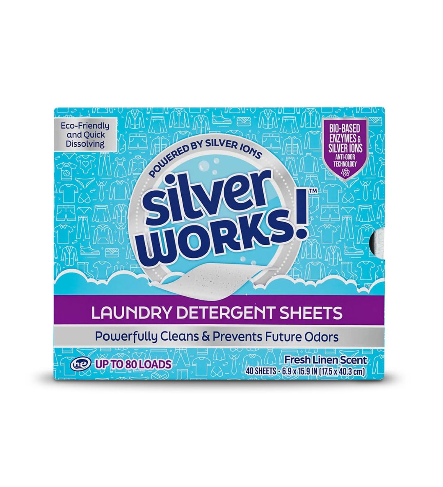 Premium Laundry Detergent Sheets - Silver Ion Odor Elimination | Powerful Fresh Linen Washer Sheets (40 Sheets - Buy Online on GoSupps.com
