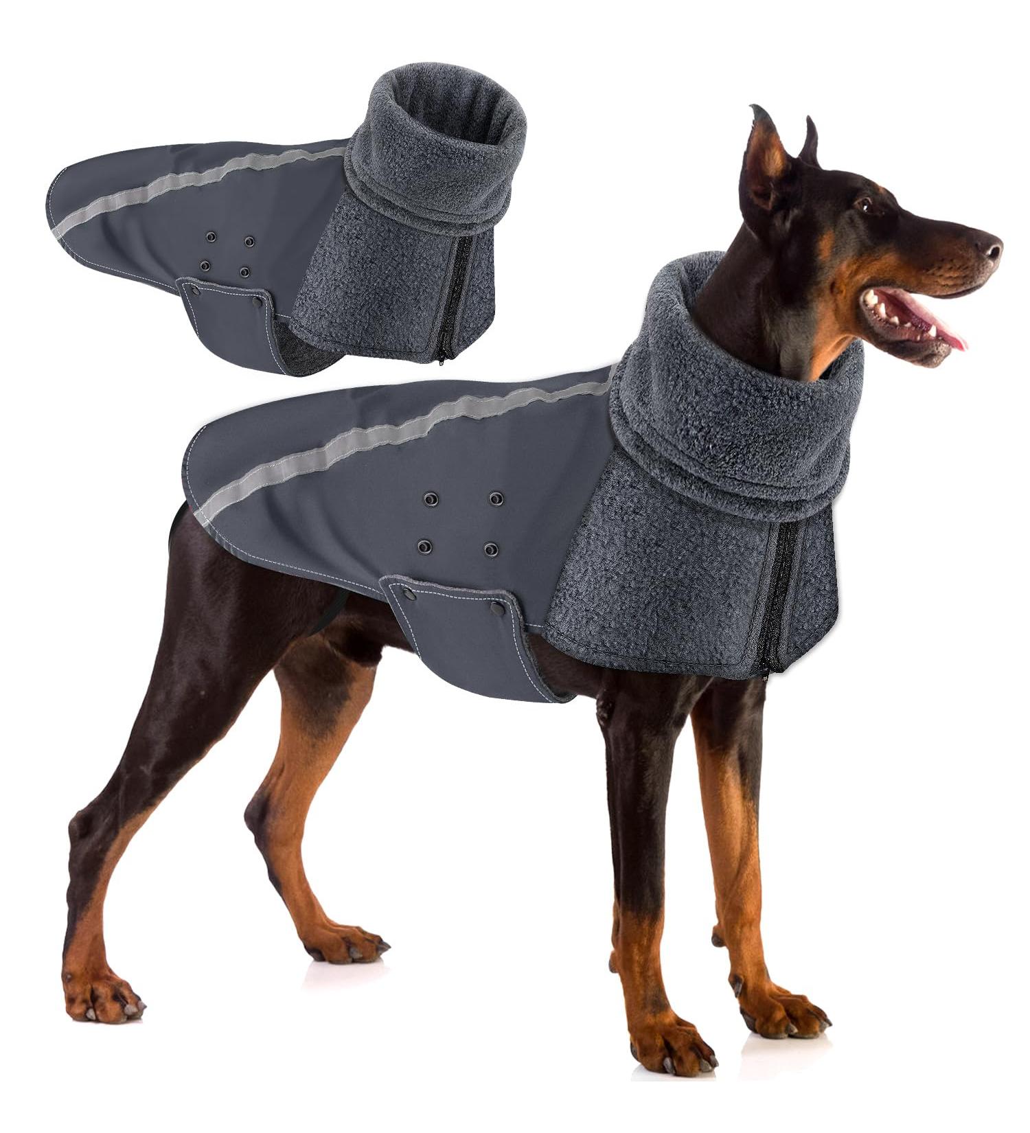 Buy Slowton Winter Dog Coat - Warm Waterproof & Windproof Jacket for Small & Medium Dogs | Polar Trap with Turtleneck | Reflective Stripes | XXL Gray - Buy Online on GoSupps.com