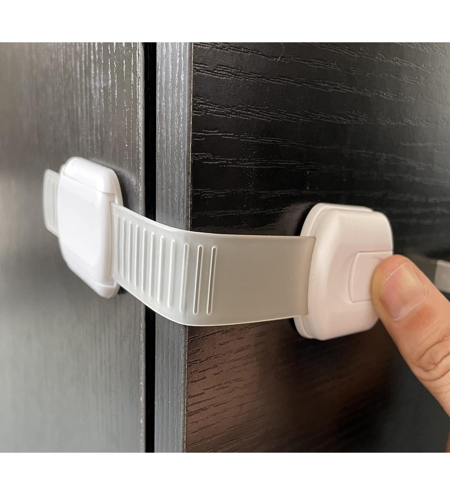 Child Safety Cabinet Strap Locks - GRANDOTO Baby Proofing Latches for Fridge Cupboard Drawers Dishwasher Toilet Seat Oven Trash Can Kitchen Appliance with 3M Adhesive Adjustable Straps (12 White) 12 White - Buy Online on GoSupps.com