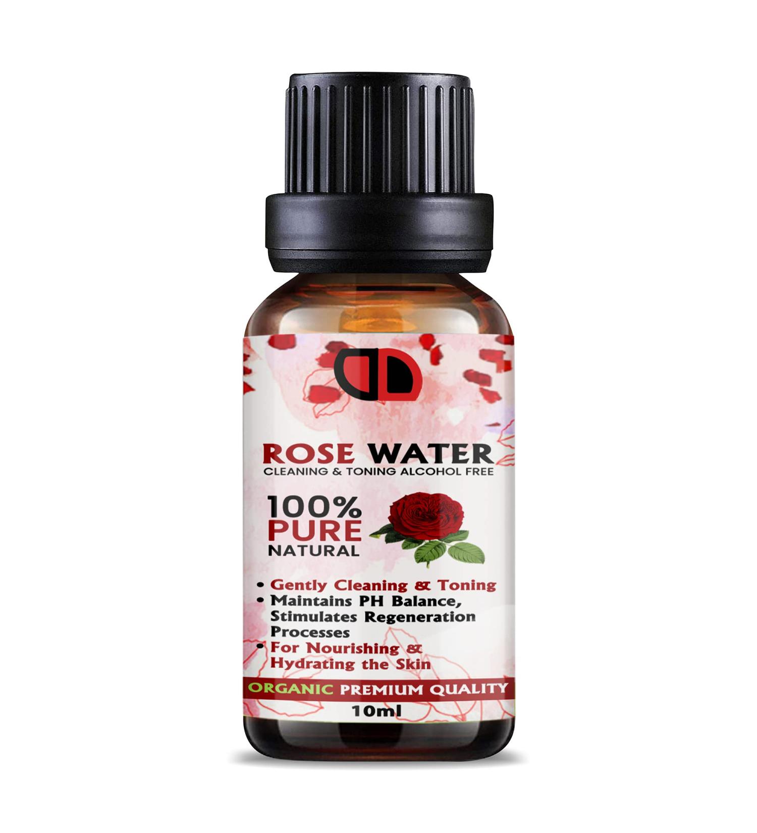 100% pure and natural rosewater cleanser toner moisturizer for fresh beauty salon use (10 ml)