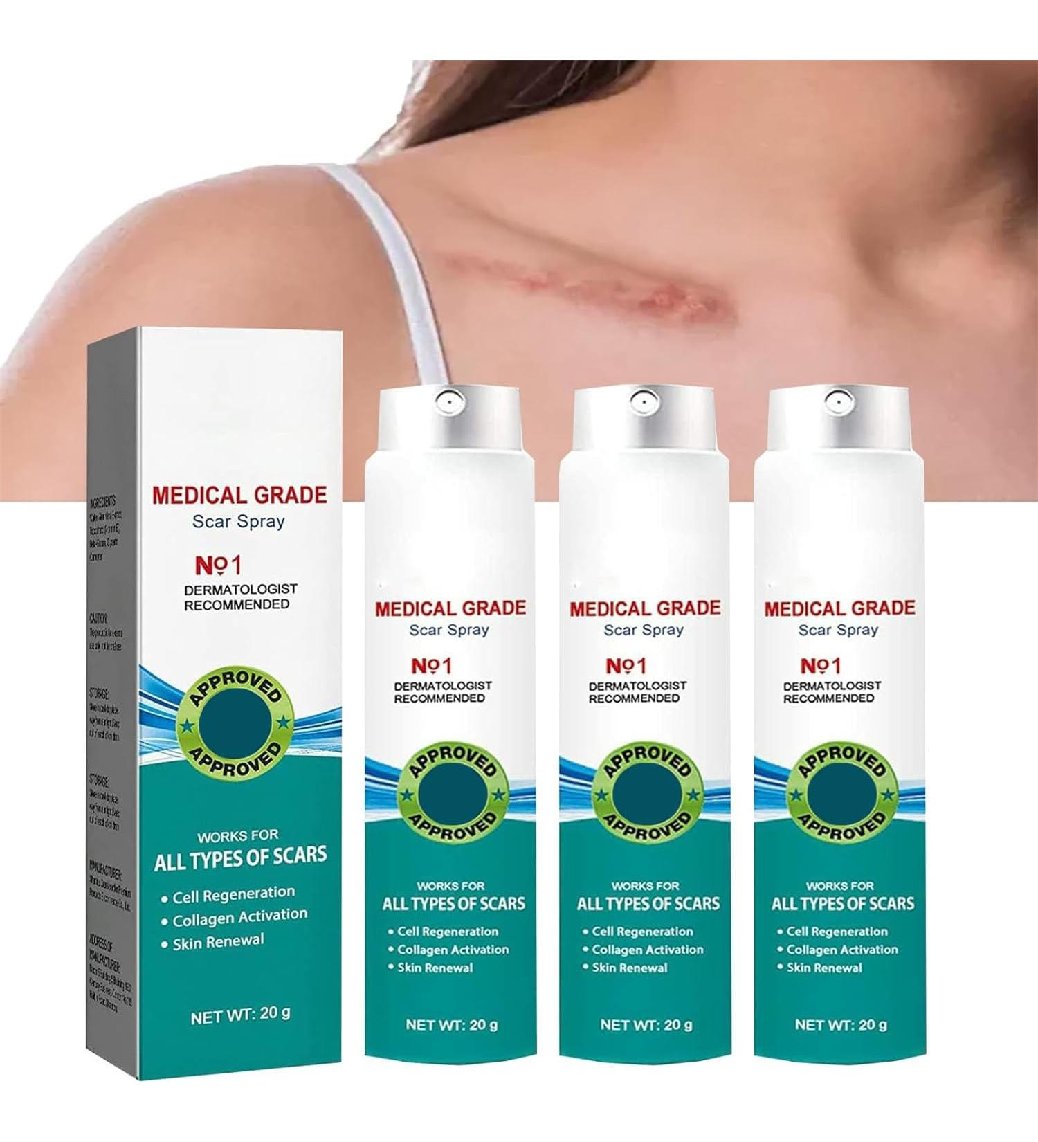 Scar Remove Medical Grade Scar Spray Scar Removal Spray Scar Remove Advanced Scar Spray Scar Remove Spray for All Types of Scars Acne Scars and Dark Spot Remover (3 Pcs) - Buy Online on GoSupps.com