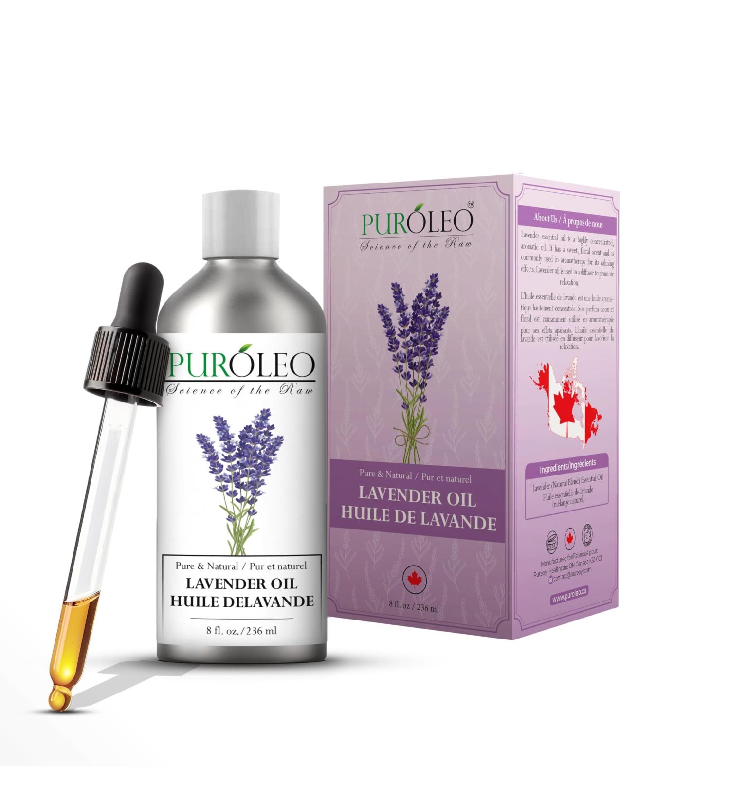 PUROLEO Lavender Essential Oil 8 Fl Oz/236 ML (Packed in Canada) 100% Pure Natural Undiluted for Aromatherapy Aromatherapy Oil for Sleep Relaxation Bulgaria France Oil Diffuser Lavender 8 Fl Oz (Pack of 1) - Buy Online on GoSupps.com