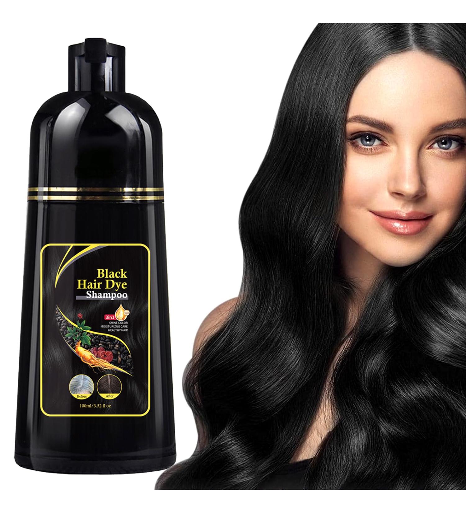 2-in-1 Blackening Shampoo for Black Hair - Quick Nourishing Hair Dye for Men & Women | Easy to Use Hair Dye Bibs - Buy Online on GoSupps.com