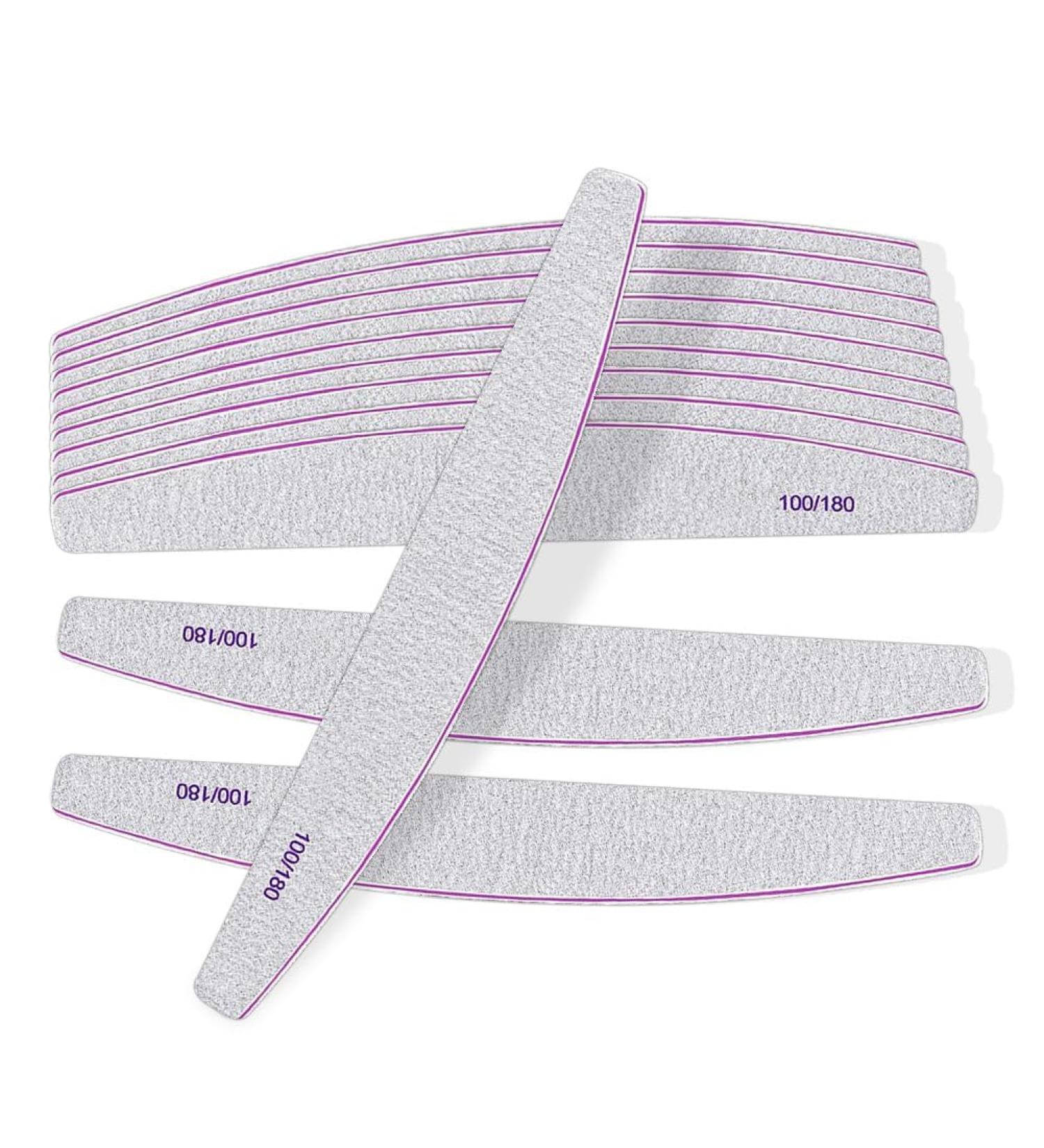 Professional Reusable Nail Files 12 Pieces 100/180 Grits Double Sided Emery Boards Manicure Tool for Acrylic Nails - Buy Online on GoSupps.com