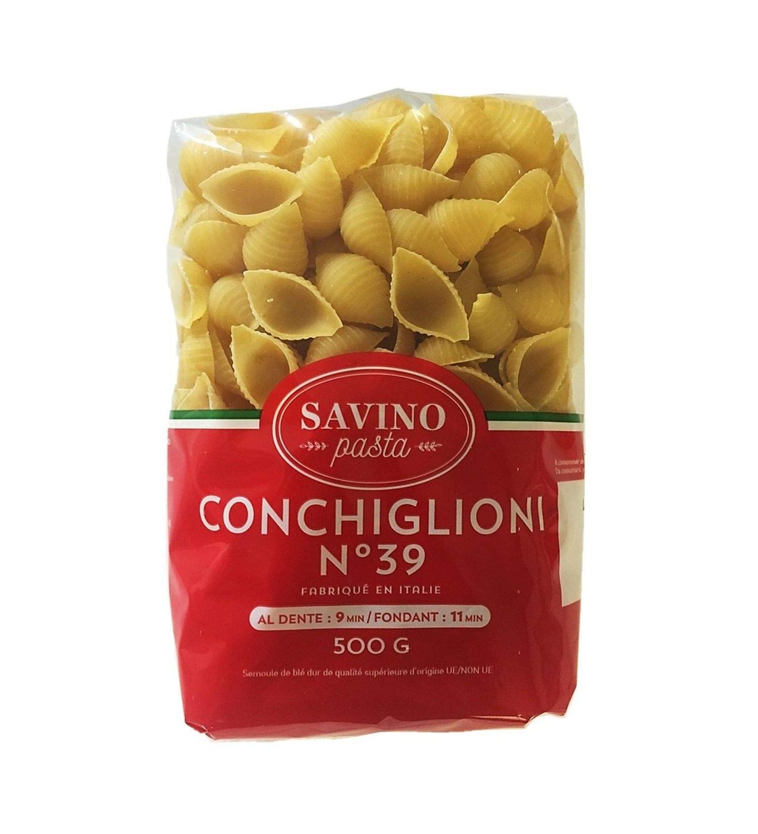 Savino Pasta Conchiglioni Pasta No. 39 Savino Pasta 500 g Pack