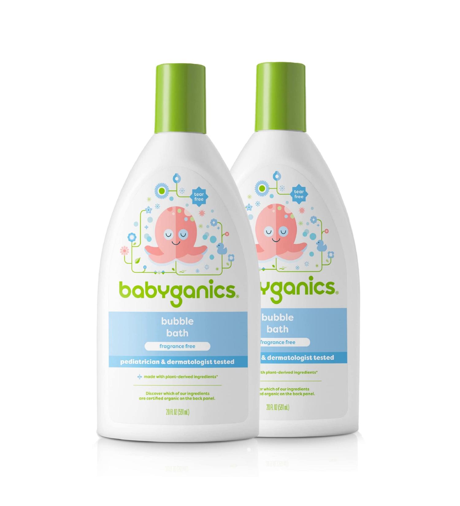 Babyganics Fragrance-Free Bubble Bath 20oz - Pack of 2 | Gentle & Hypoallergenic - Buy Online on GoSupps.com