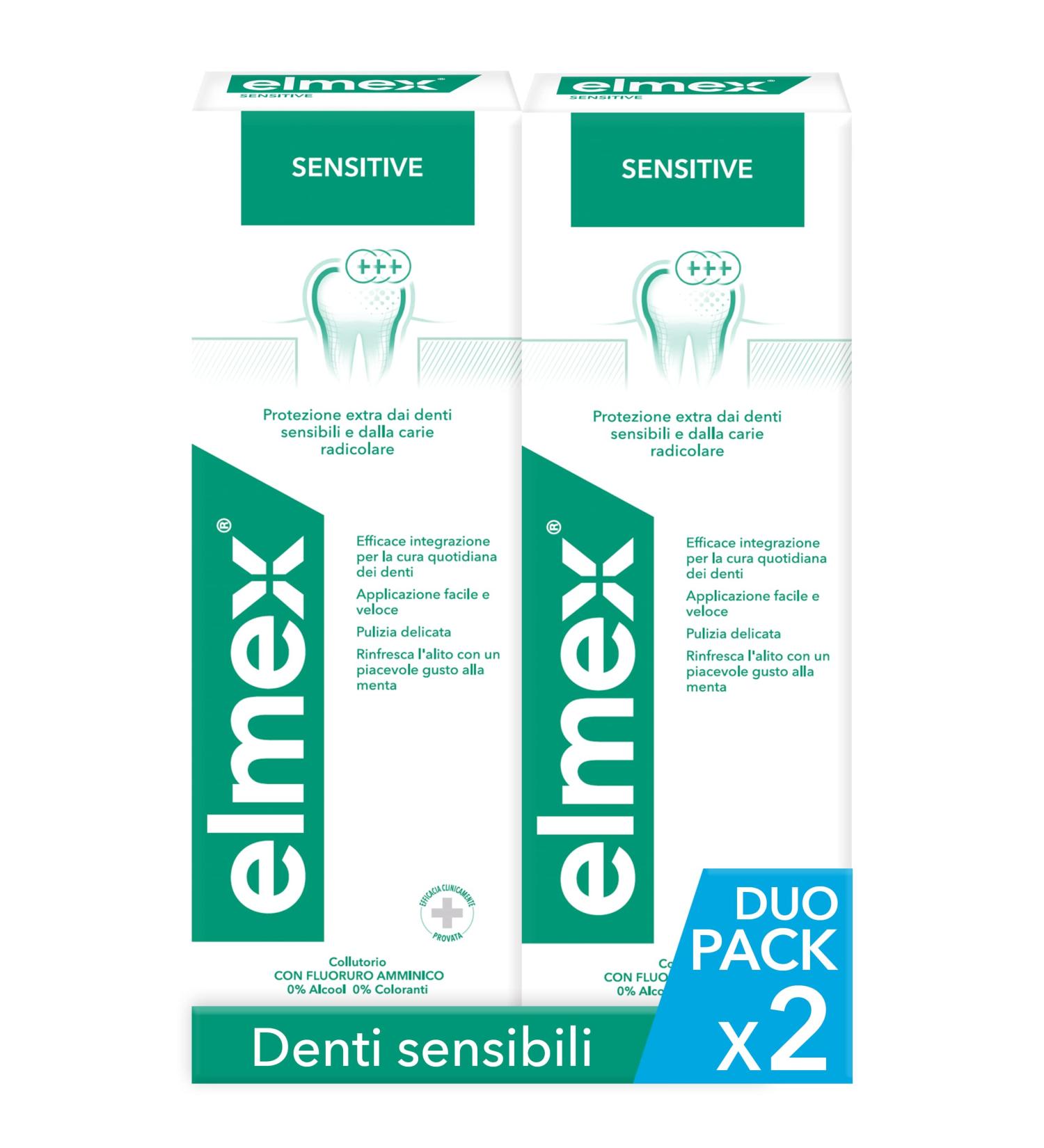  ELMEX ELMEX Sensitive Mouthwash extra protection against sensitive teeth and root caries 2 x 400 ml 956 g - Buy Online on GoSupps.com