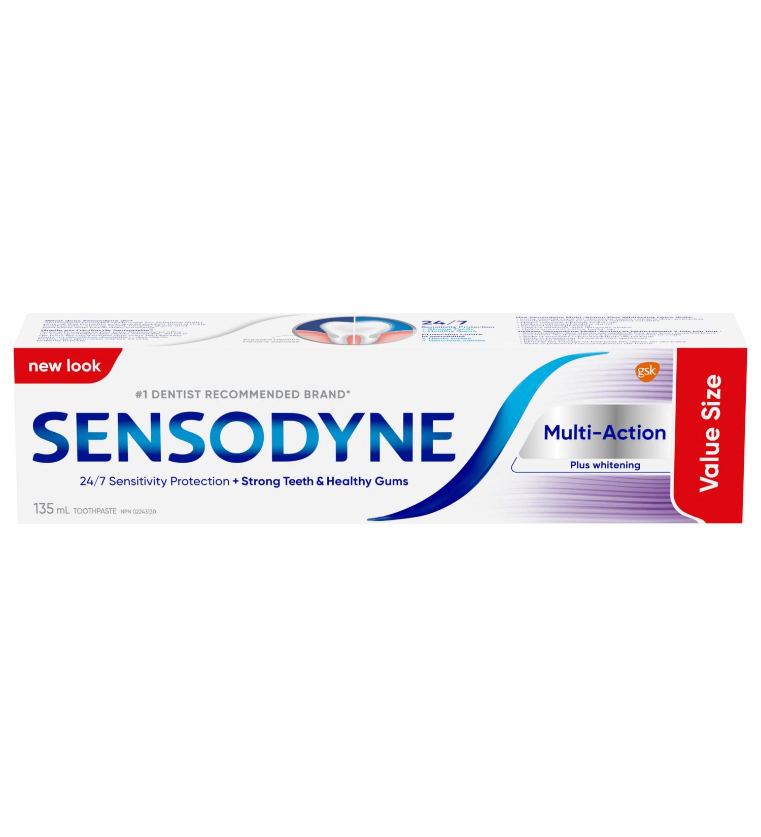 Sensodyne Multi-Action Toothpaste Strengthens and Protects Sensitive Teeth Clean Mint 135 mL (Packaging May Vary) 135 ml (Pack of 1) Multi-Action - Buy Online on GoSupps.com