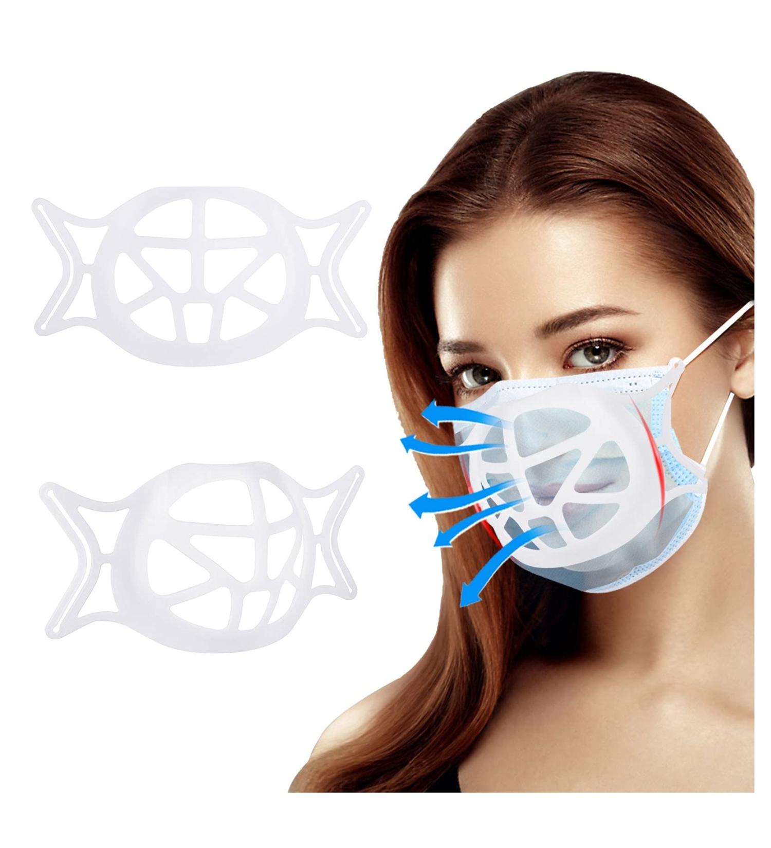 Hoothy 3D Silicone Mask Holder - Washable & Reusable | Protection for Lipstick & Makeup | Enhanced Breathing Space - 5PC - Buy Online on GoSupps.com